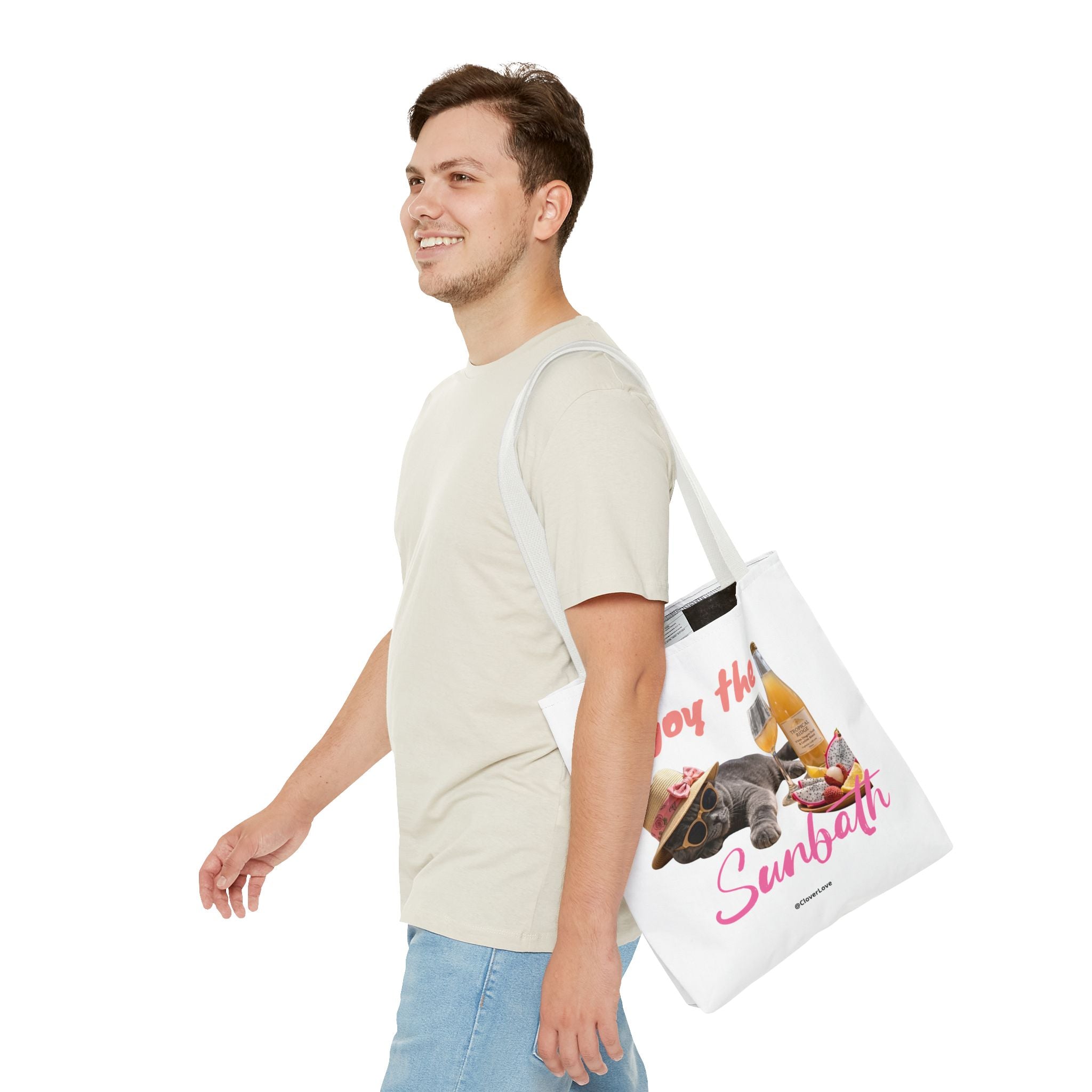 Summer Cat Tote Bag | Personalized Cat Photo Canvas Bag