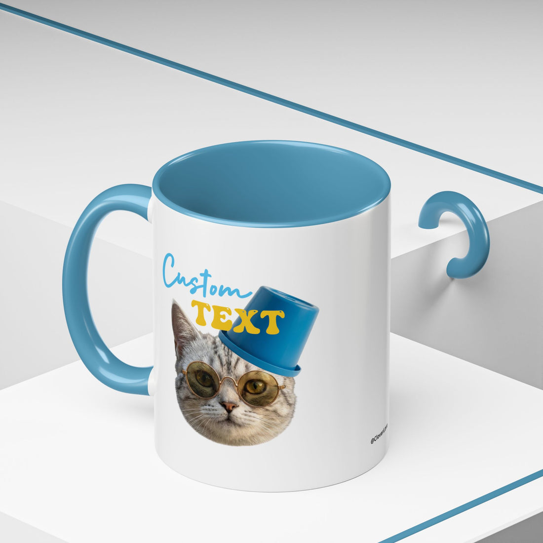 Lustige Sommerkatzen-Tasse | Personalisierte Strandkatzen-Kaffeetasse mit individuellem Text