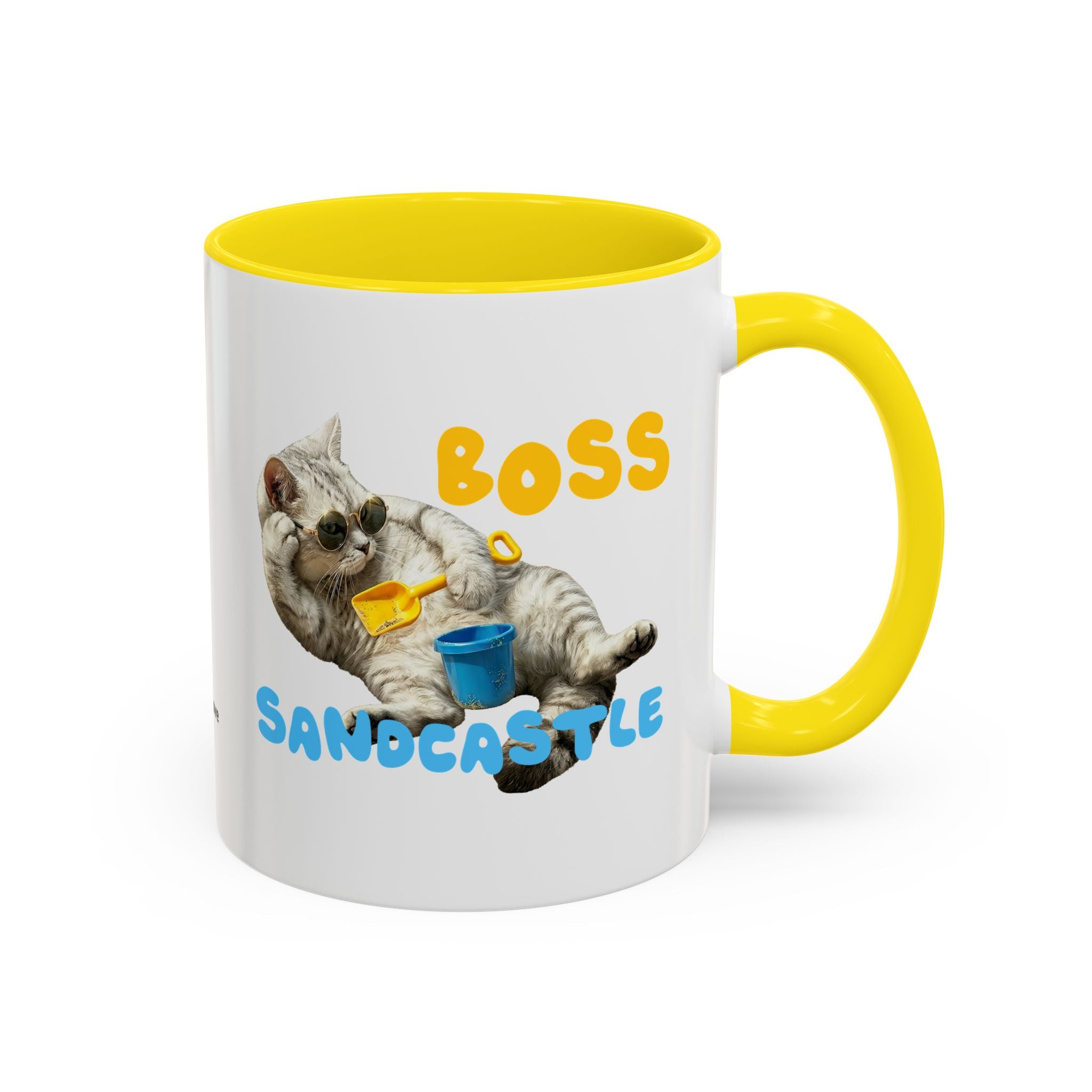 Funny Summer Cat Mug | Personalized Beach Cat Coffee Cup With Custom Text
