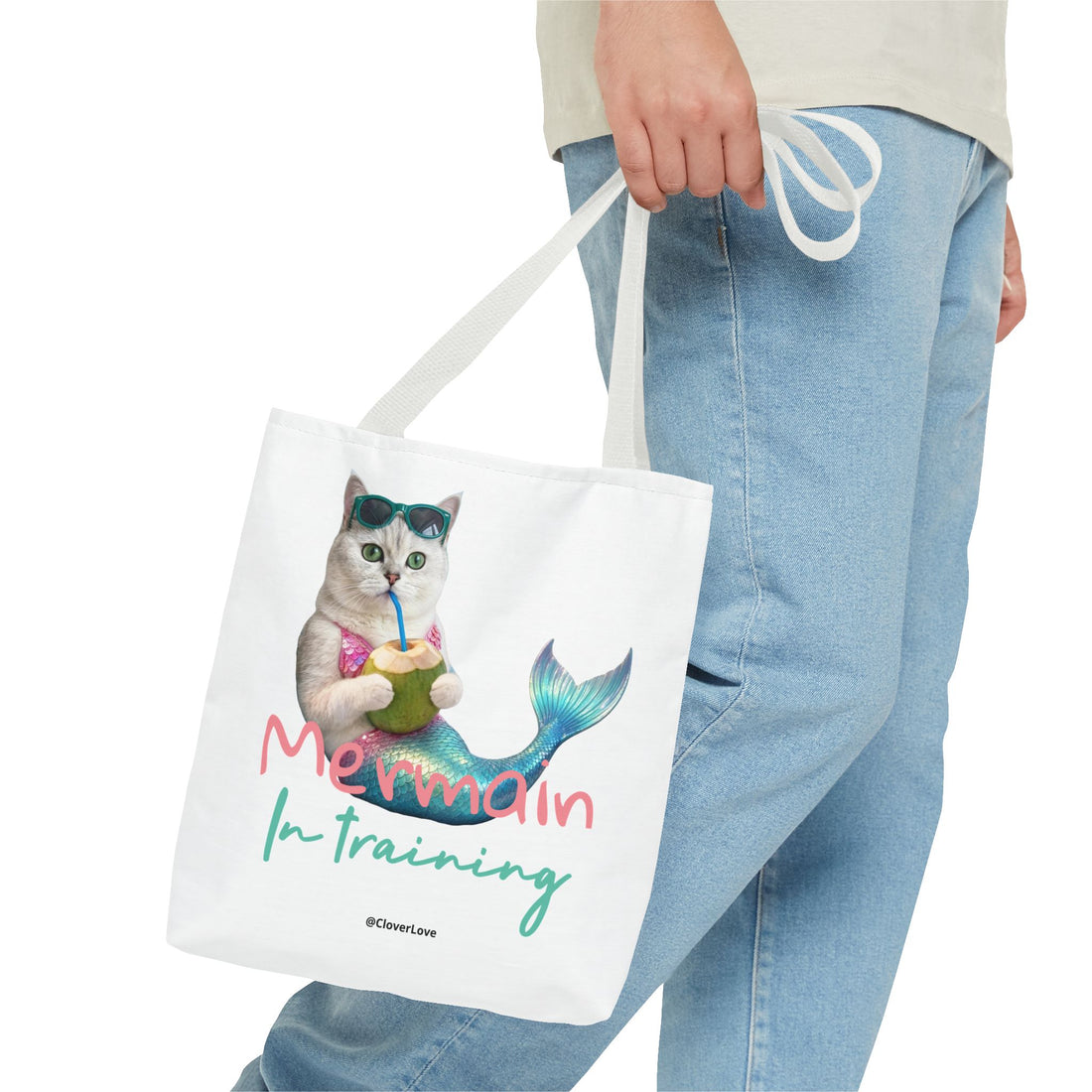 Custom Cat Tote Bag | Personalized Cat Photo Summer Canvas Bag