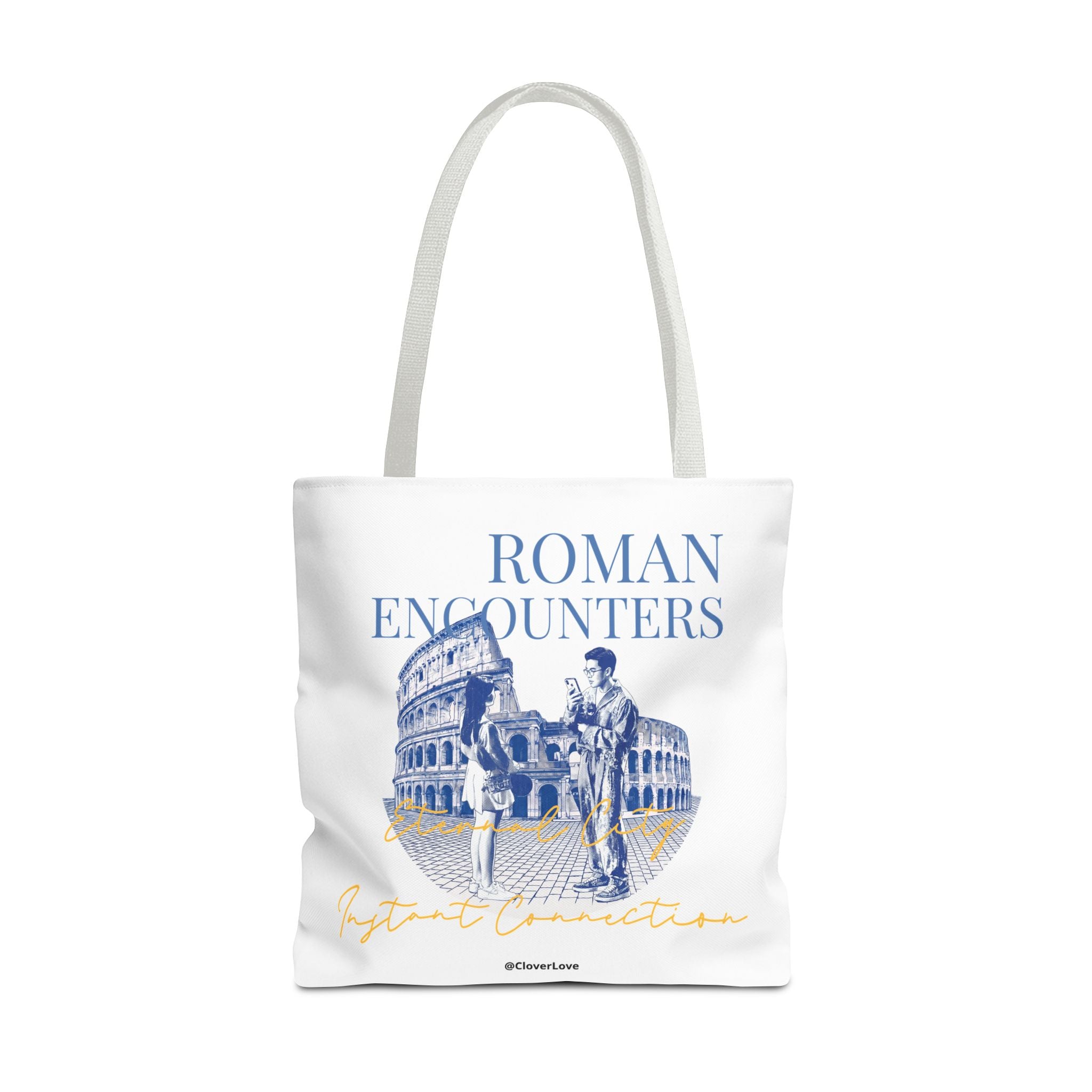 Roman Encounter Travel Tote Bag | Vintage Italy Rome Colosseum Canvas Tote Bag for Travel Lovers
