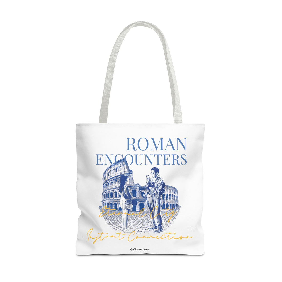 Roman Encounter Travel Tote Bag | Vintage Italy Rome Colosseum Canvas Tote Bag for Travel Lovers