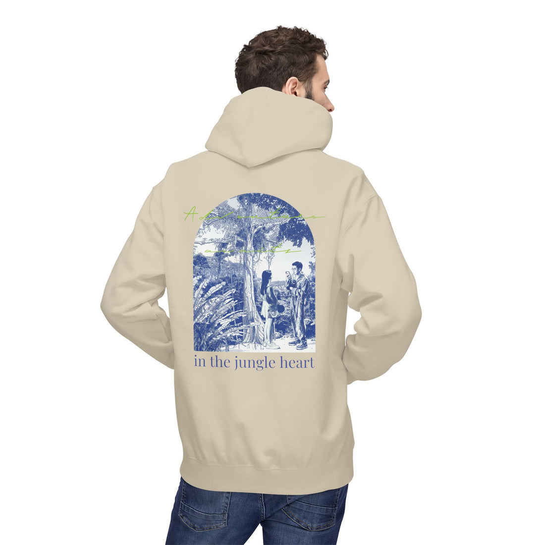 Jungle Adventure Hoodie – Vintage Tropical Travel Graphic Pullover Sweatshirt