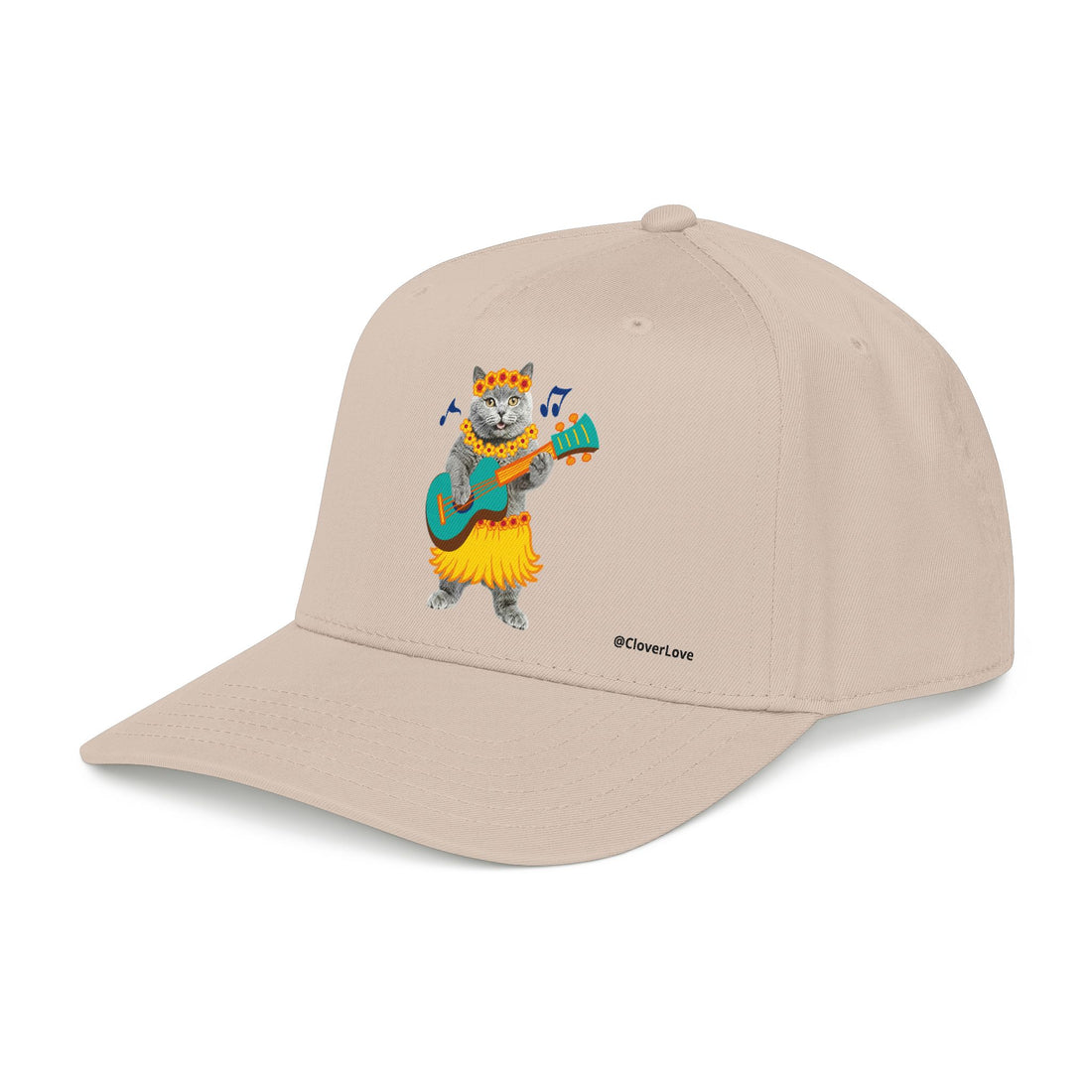Summer Cat Guitar Hat – Personalized Pet Lover Baseball Cap, Fun Beach Vacation Gift