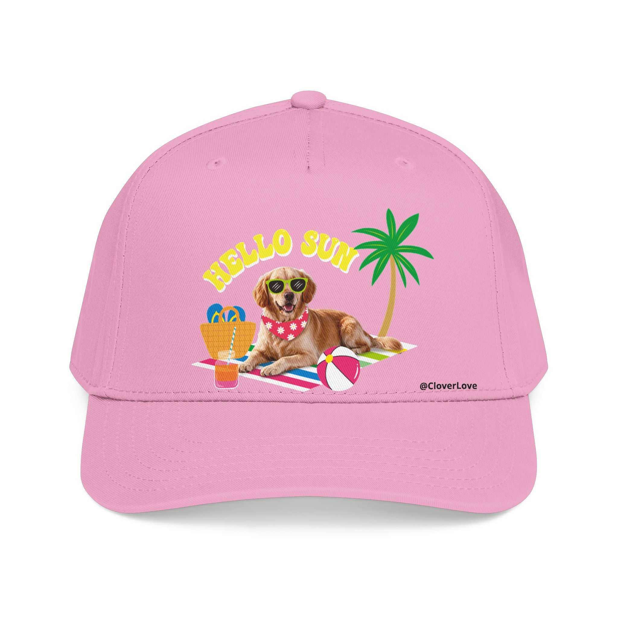 Custom Summer Dog Hat, Hello Sun Beach Puppy Baseball Cap, Personalized Pet Hat