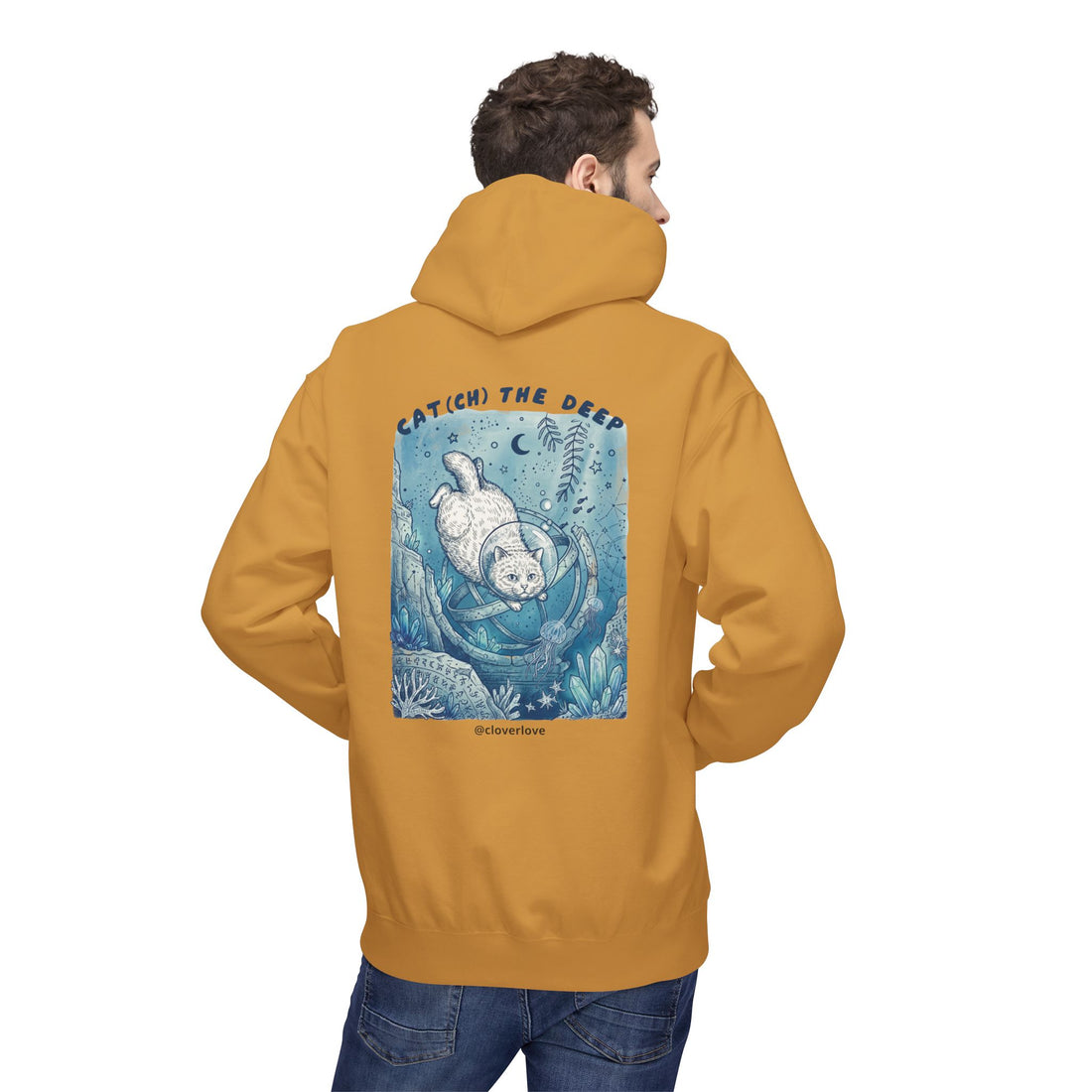 Katzen-Tiefseeabenteuer-Kapuzenpulli | Vintage Ozeanforscher Grafik-Sweatshirt