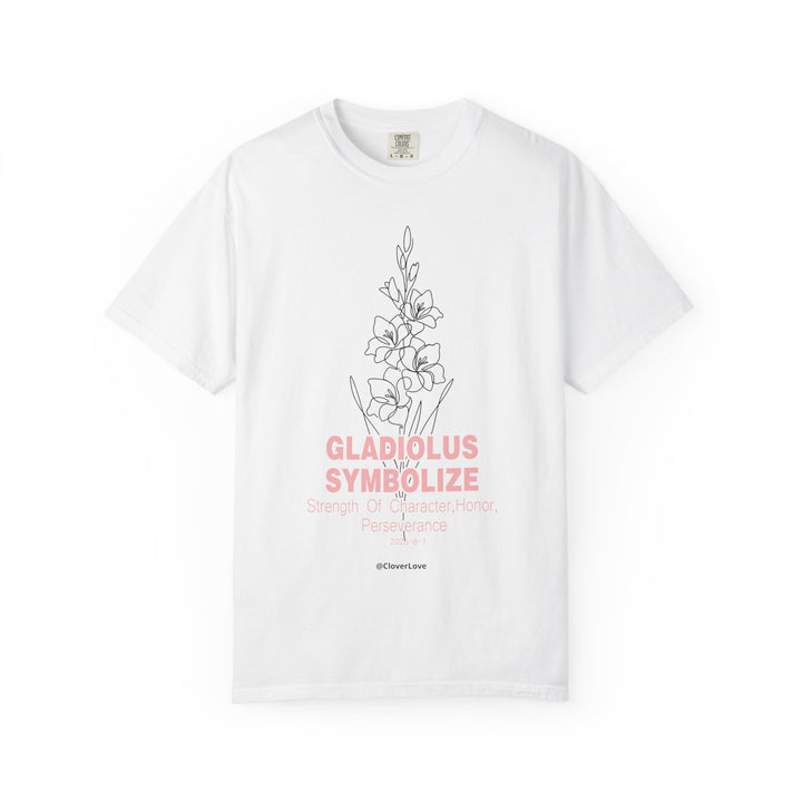 Gladiolus Flower T-Shirt - Inspirational Botanical Graphic Shirt for Flower Lovers