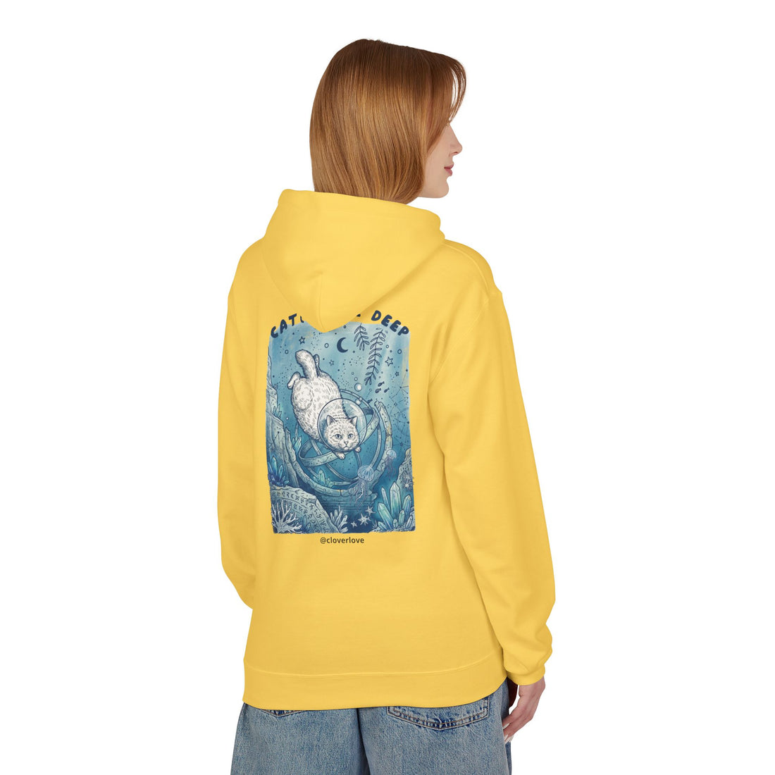 Katzen-Tiefseeabenteuer-Kapuzenpulli | Vintage Ozeanforscher Grafik-Sweatshirt