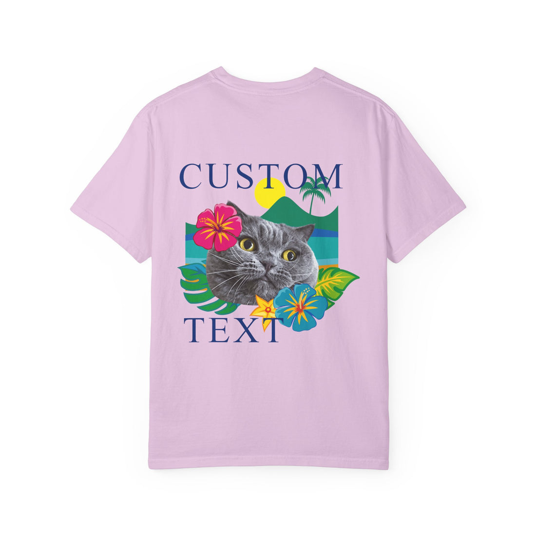 Custom Pet Summer T-Shirt -Tropical Vacation Style Pet Lover Gift