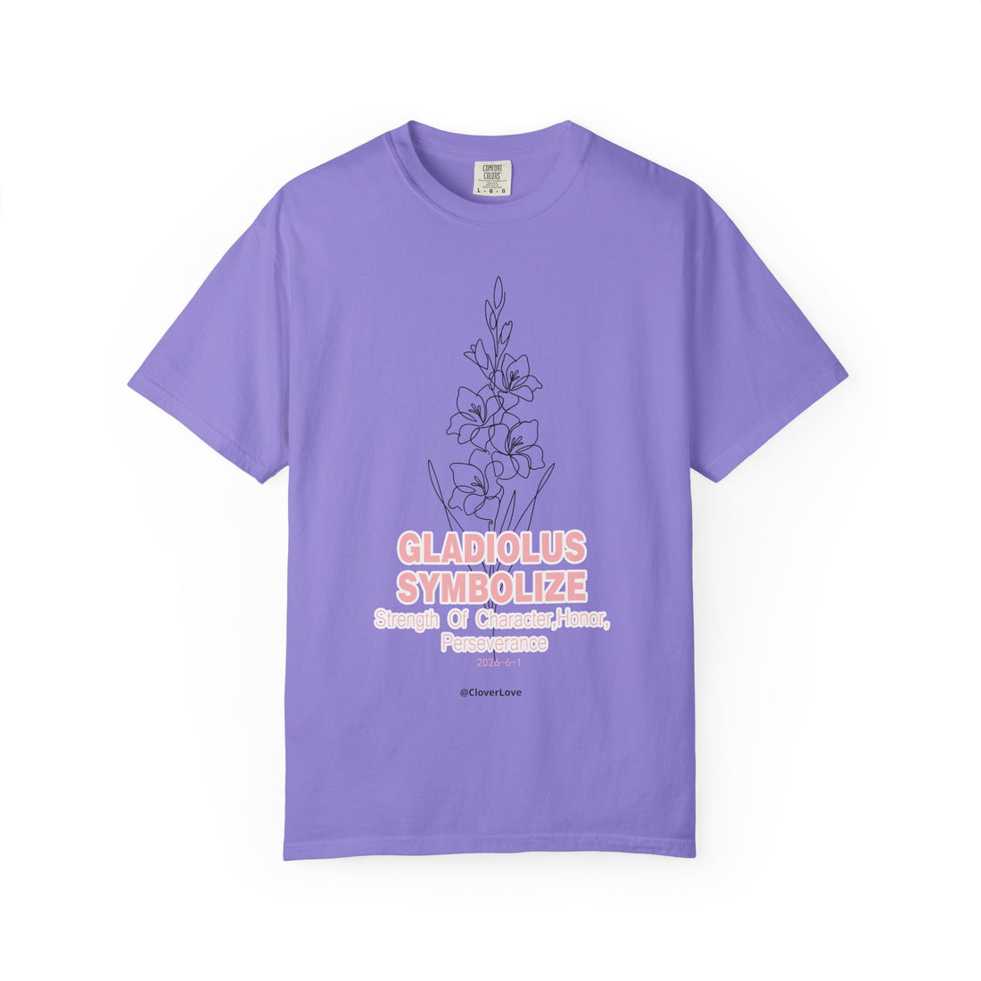 Gladiolus Flower T-Shirt - Inspirational Botanical Graphic Shirt for Flower Lovers