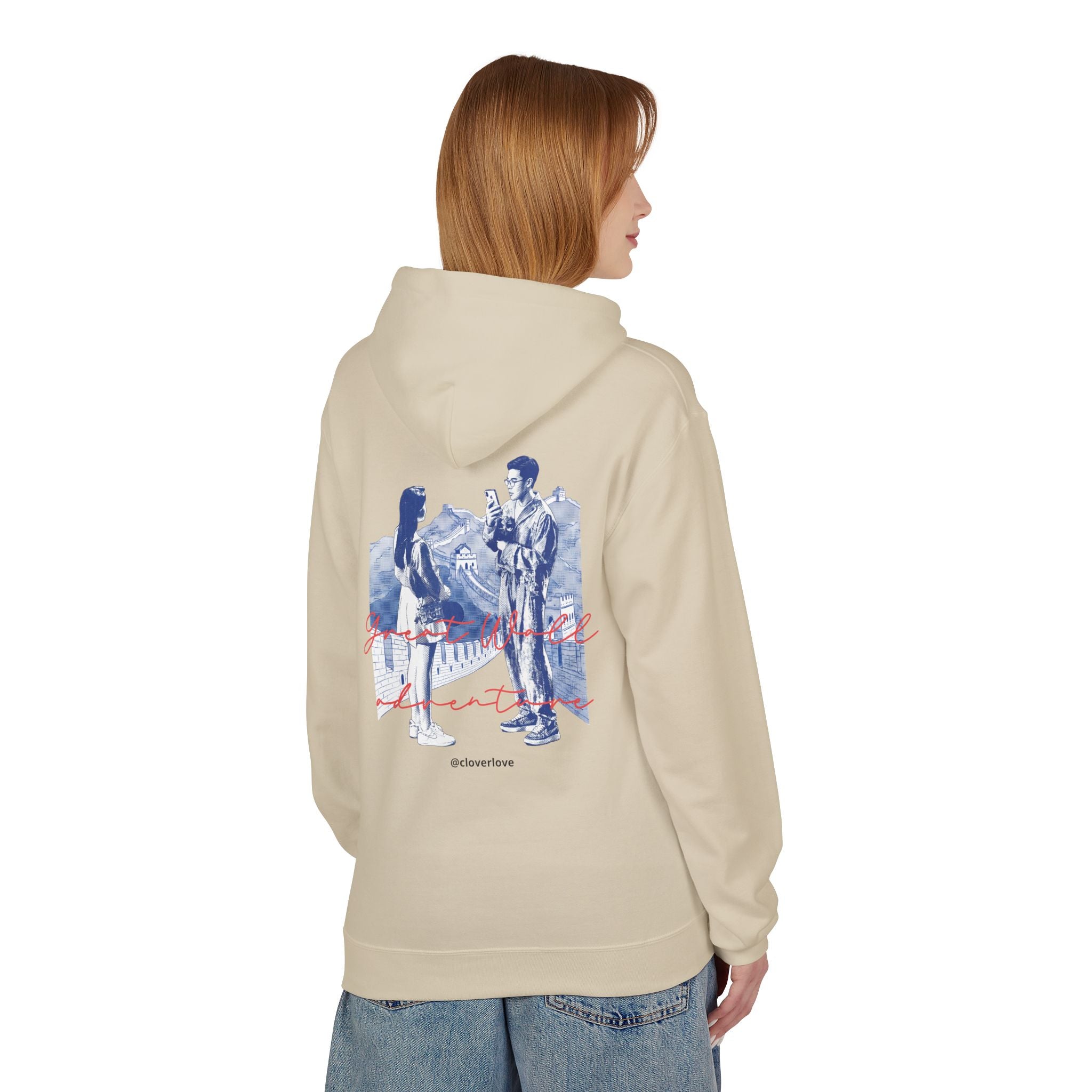 Abenteuer-Kapuzenpulli "Große Mauer" – Sommer-Fernweh-Sweatshirt