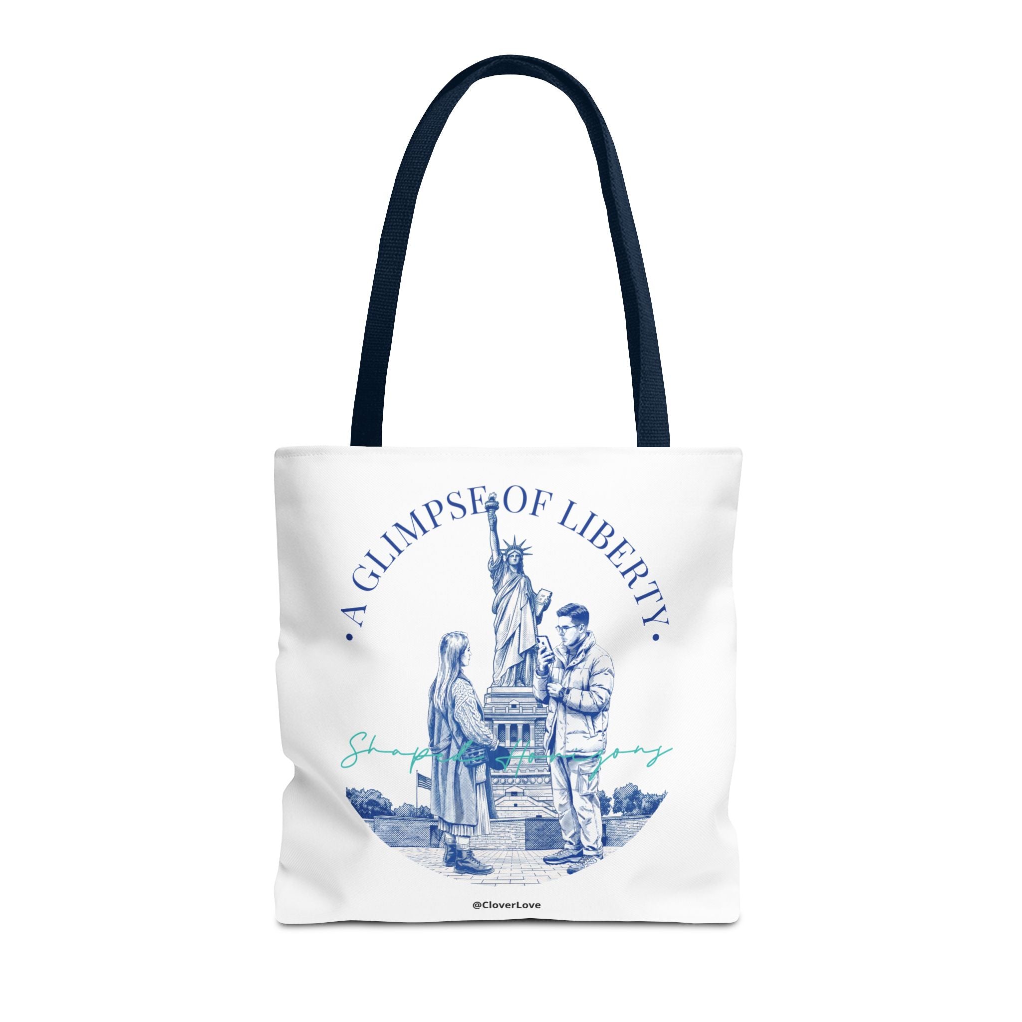 A Glimpse Of Liberty Travel Tote Bag | Statue of Liberty New York Canvas Tote Bag