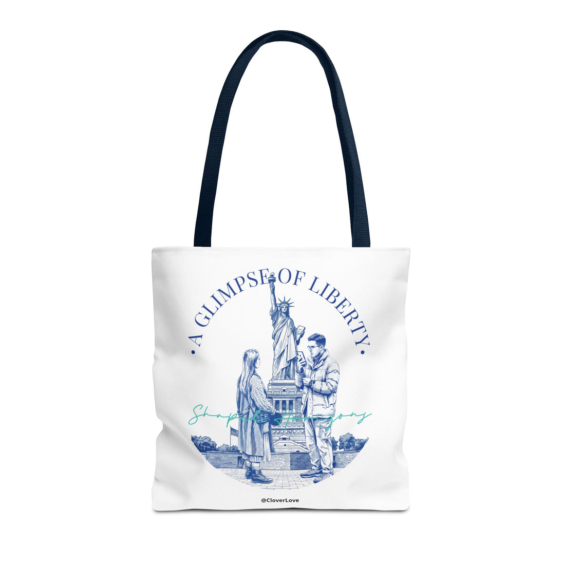 A Glimpse Of Liberty Travel Tote Bag | Statue of Liberty New York Canvas Tote Bag