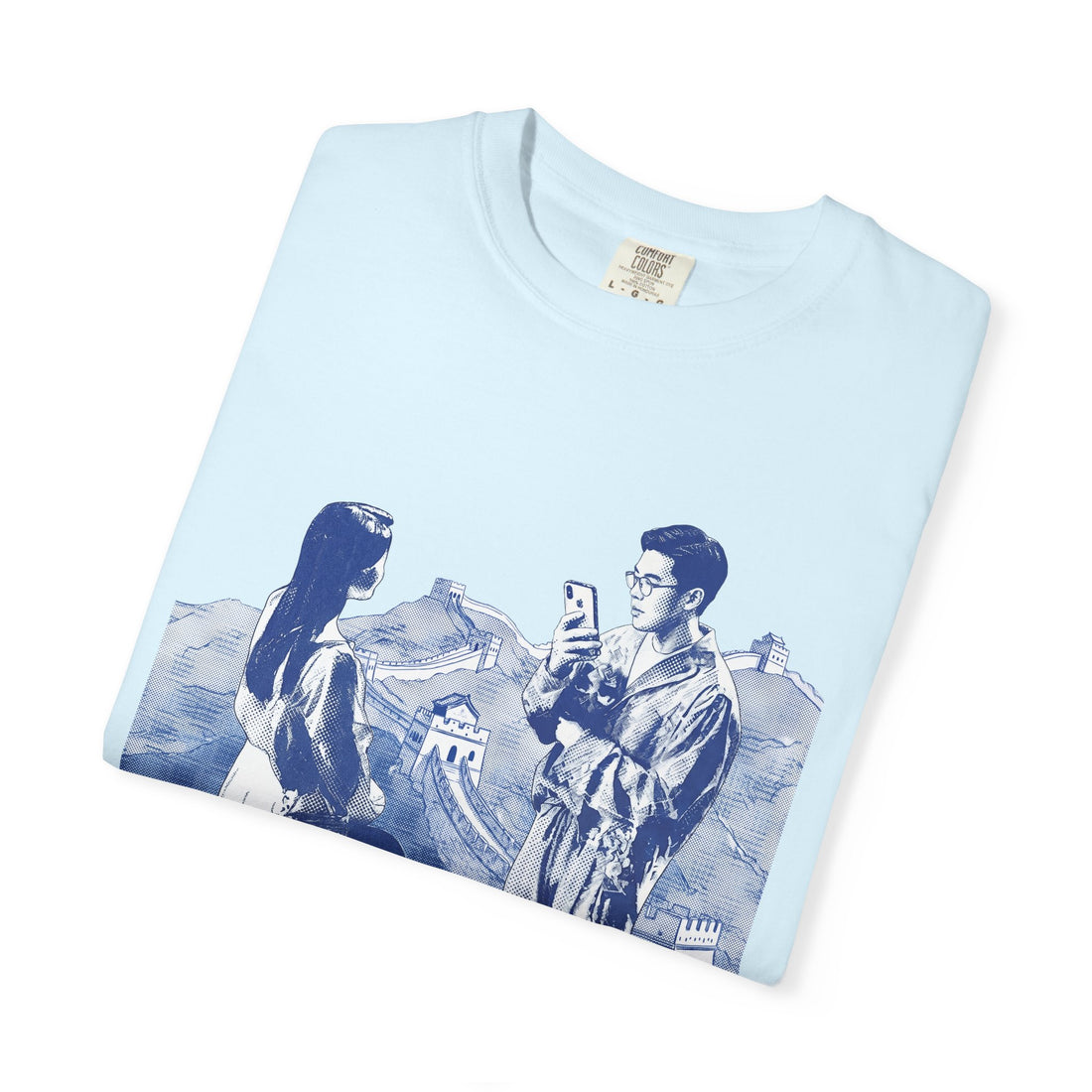 Custom Great Wall Travel Memory T-Shirt - Couple Vacation Gift