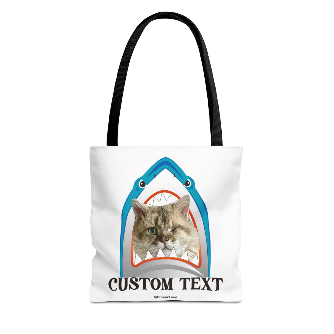 Funny Cat Tote Bag | Custom Pet Photo Shark Summer Bag