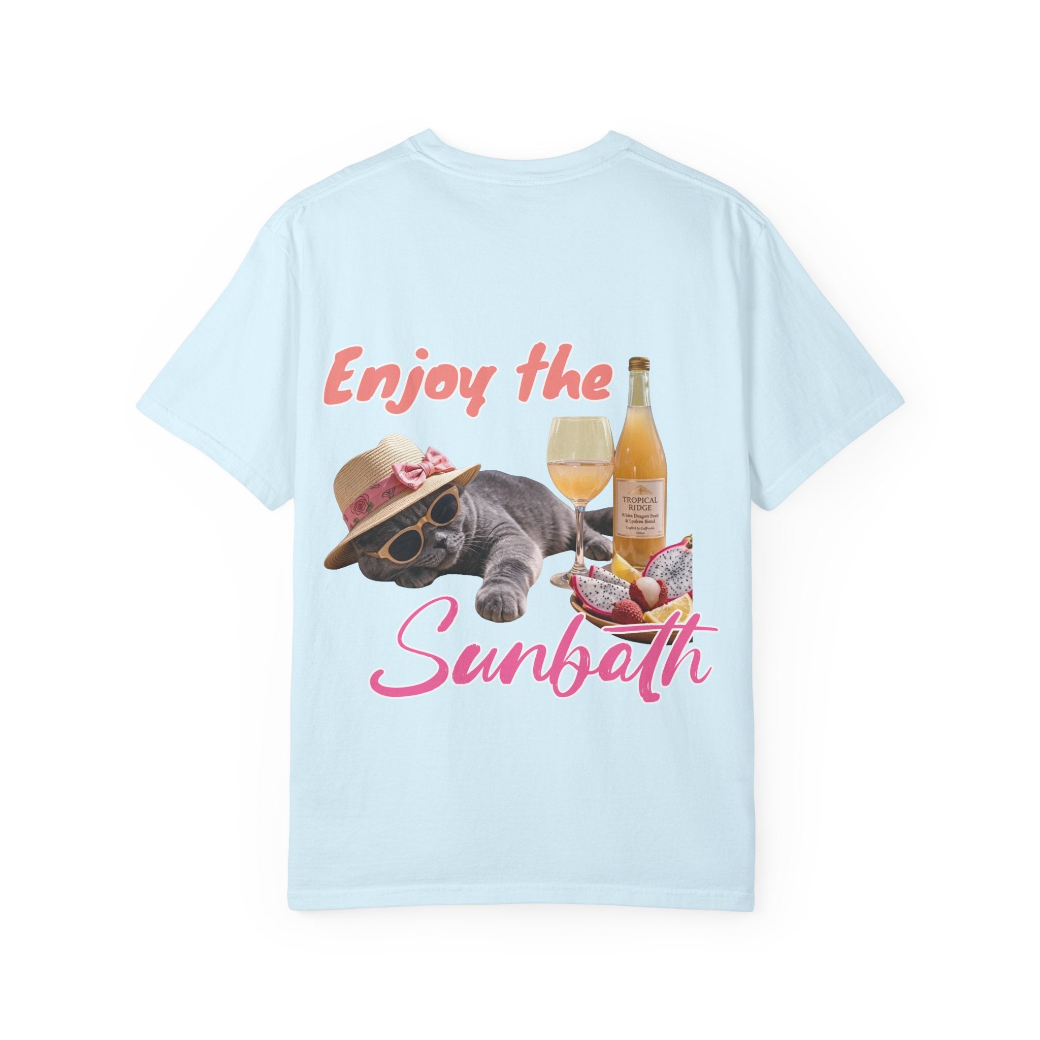Custom Cat Vacation T-Shirt - Beach Sunbath Cat Lover Gift