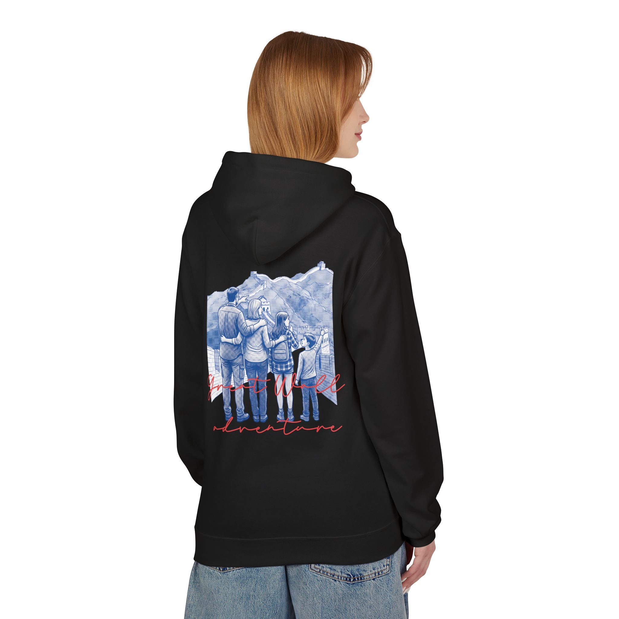 Great Wall Family Adventure Hoodie – Vintage Travel Landmark Graphic Pullover Sweatshirt