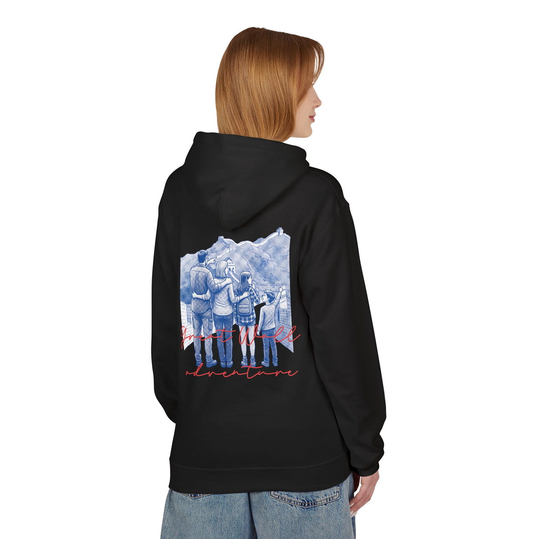 Great Wall Family Adventure Hoodie – Vintage Travel Landmark Graphic Pullover Sweatshirt