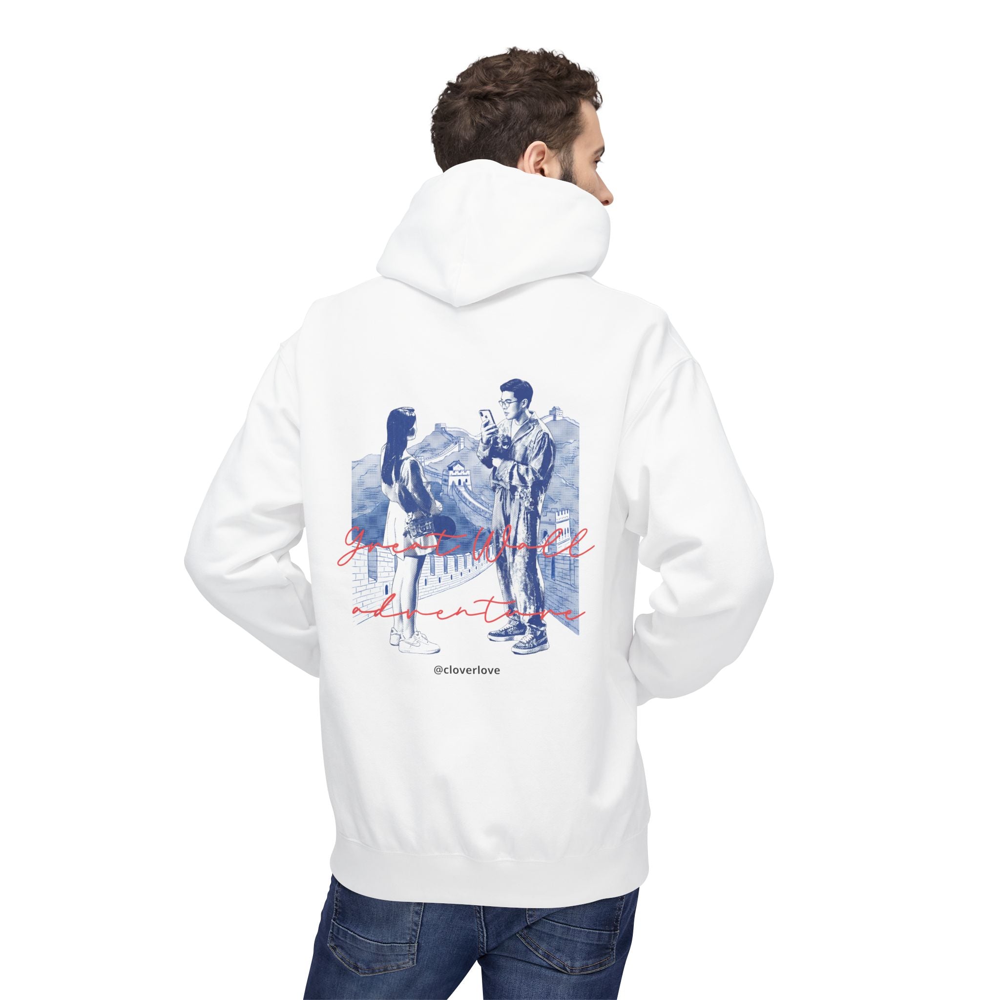Abenteuer-Kapuzenpulli "Große Mauer" – Sommer-Fernweh-Sweatshirt