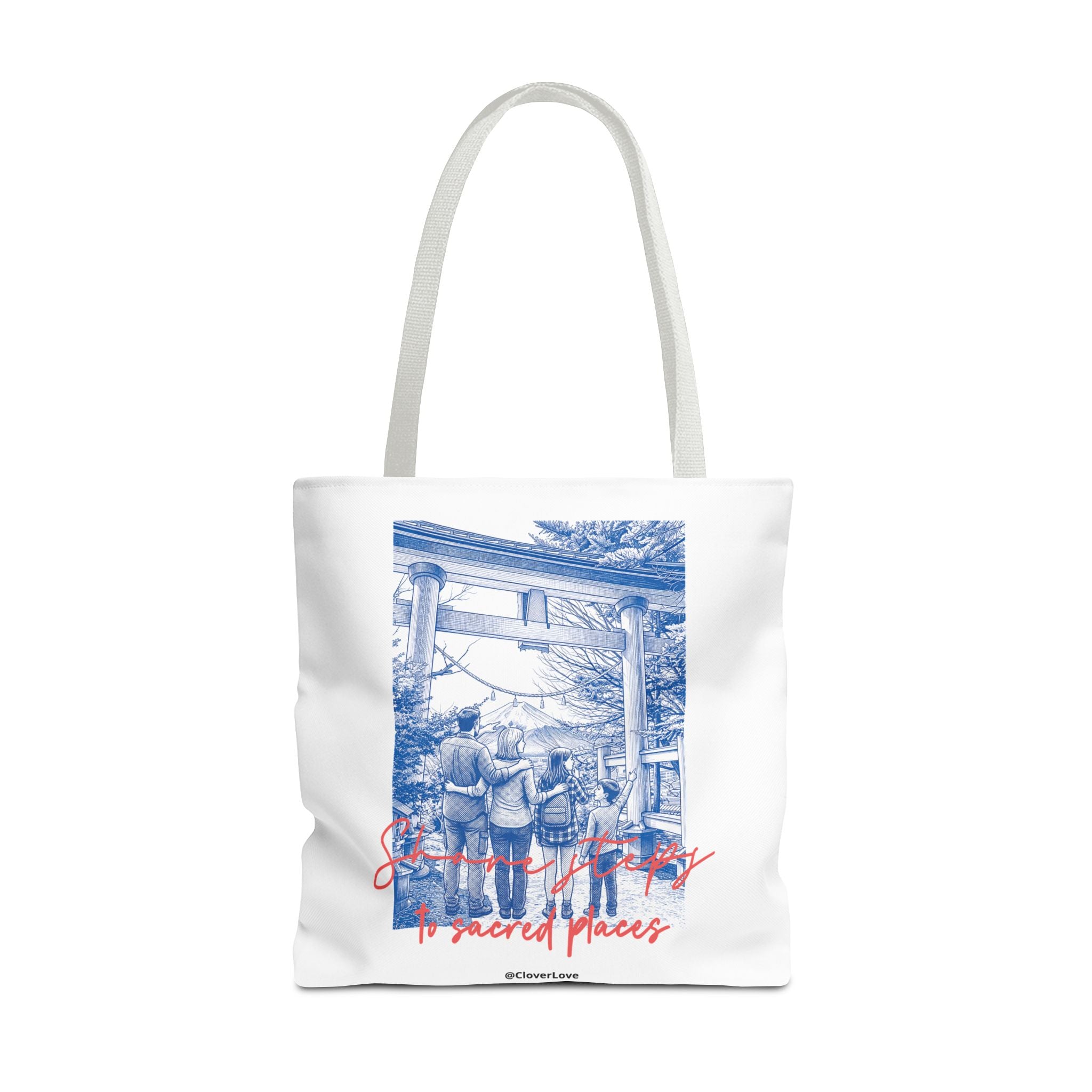 Japan Travel Tote Bag | Vintage Torii Gate Fuji Mountain Canvas Bag