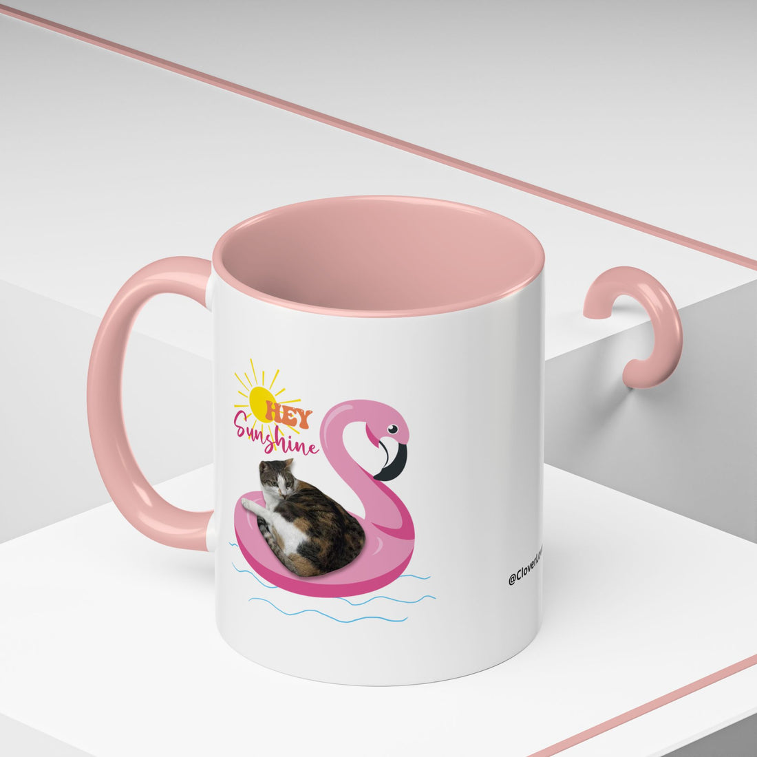 Cool Cat Summer Mug | Personalized Cat Photo Coffee Cup With Custom Text