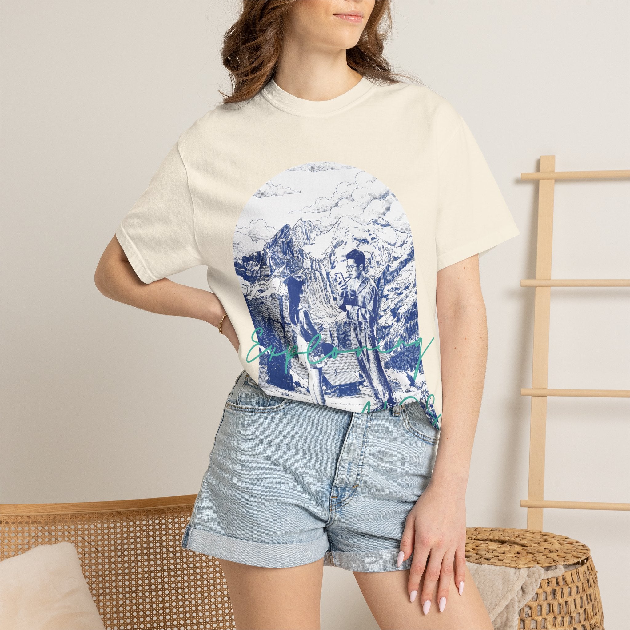 Custom Travel Landmark T-Shirt - Vintage Mountain Adventure Tee, Unique Travel Gift