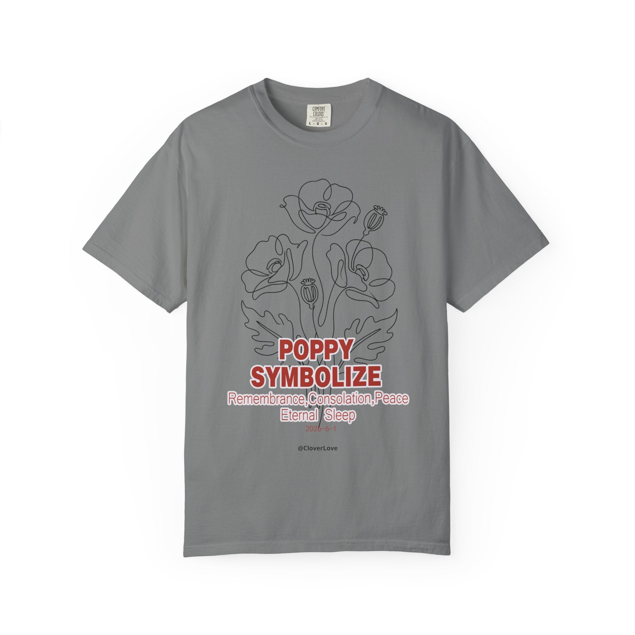 Poppy Flower T-Shirt - Memorial Botanical Graphic Shirt for Flower Lovers