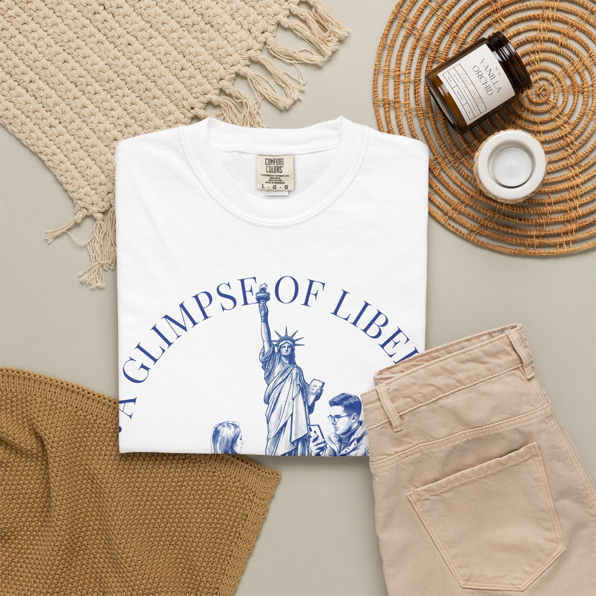 Custom Statue of Liberty Travel Memory T-Shirt - Couple Vacation Gift