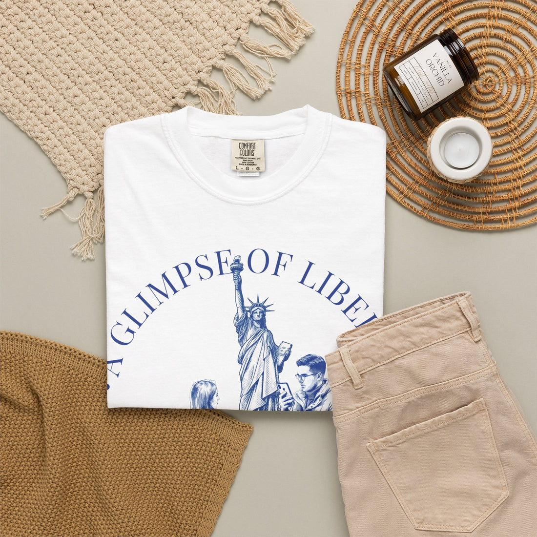 Custom Statue of Liberty Travel Memory T-Shirt - Couple Vacation Gift