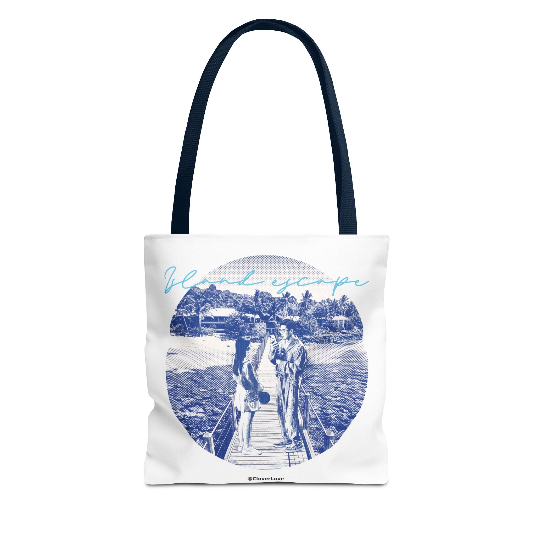 Island Escape Tote Bag | Vintage Beach Travel Canvas Bag