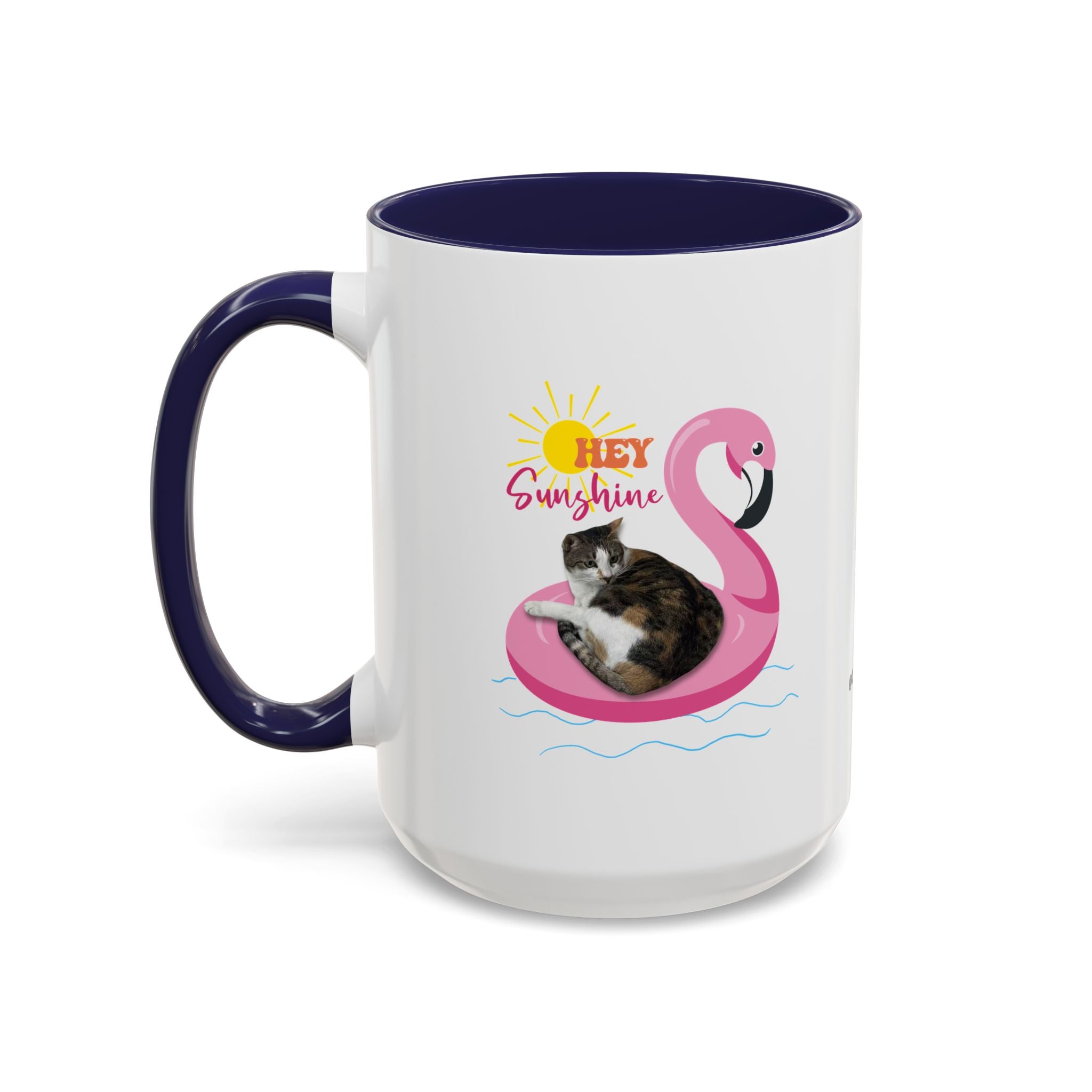 Cool Cat Summer Mug | Personalized Cat Photo Coffee Cup With Custom Text