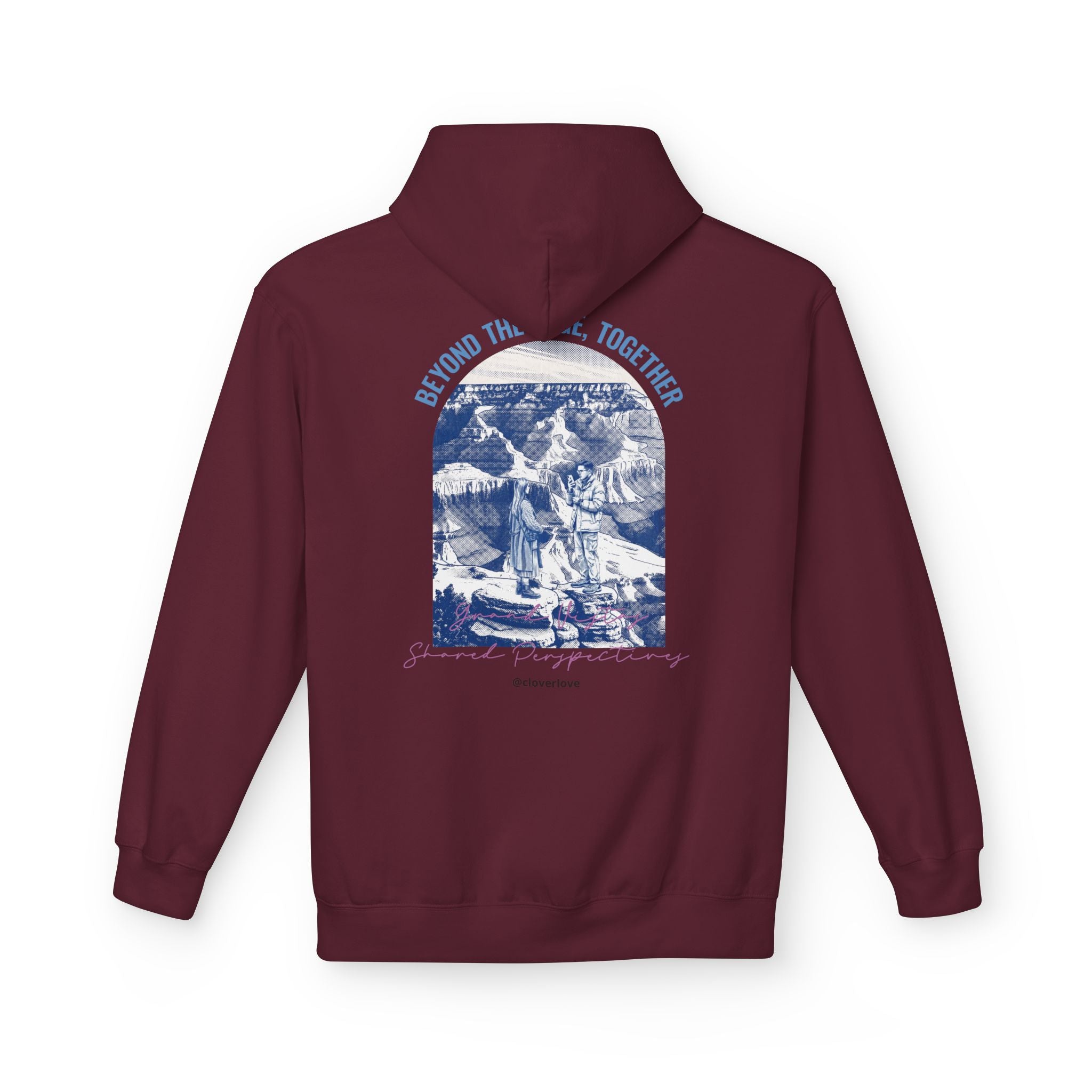 Beyond The Horizon Personalisierter Reise-Hoodie, Landschaftswahrzeichen Paar Geschenk