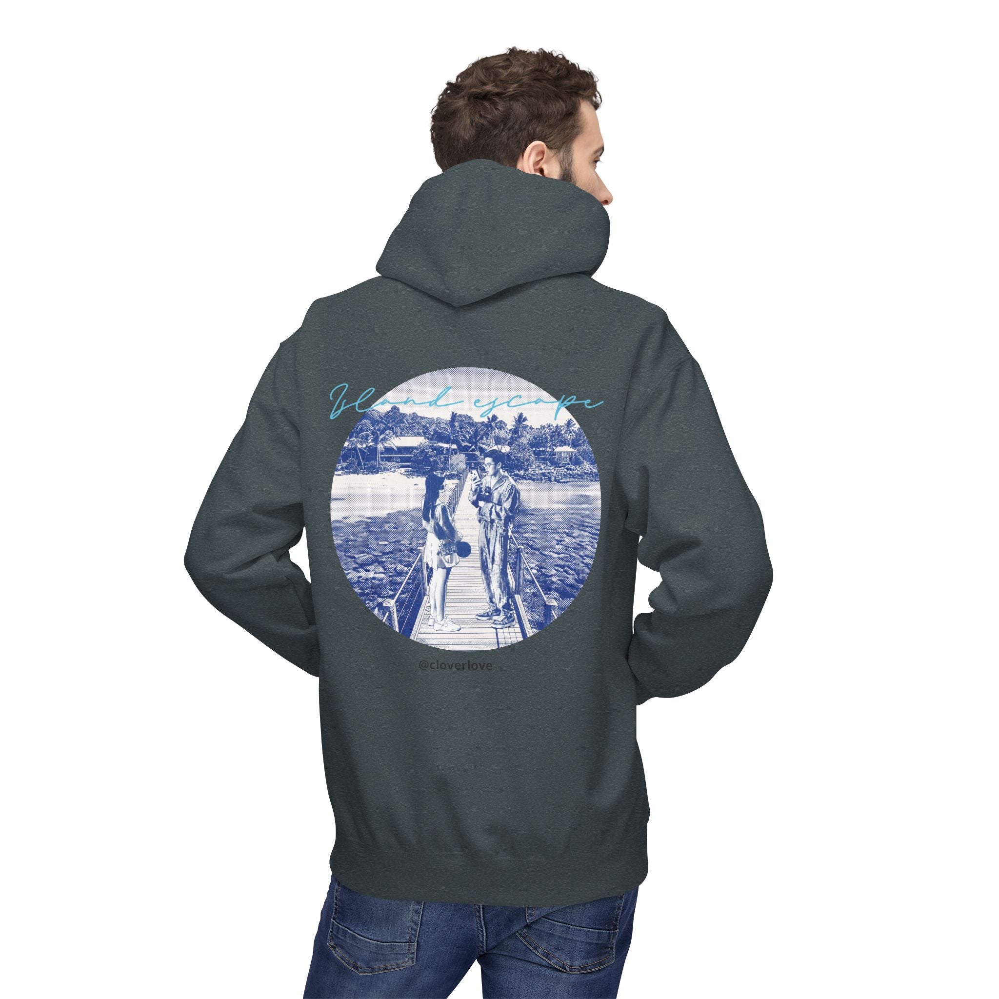 Kapuzenpulli für den Tropenurlaub | Romantisches Strandreise-Grafik-Sweatshirt