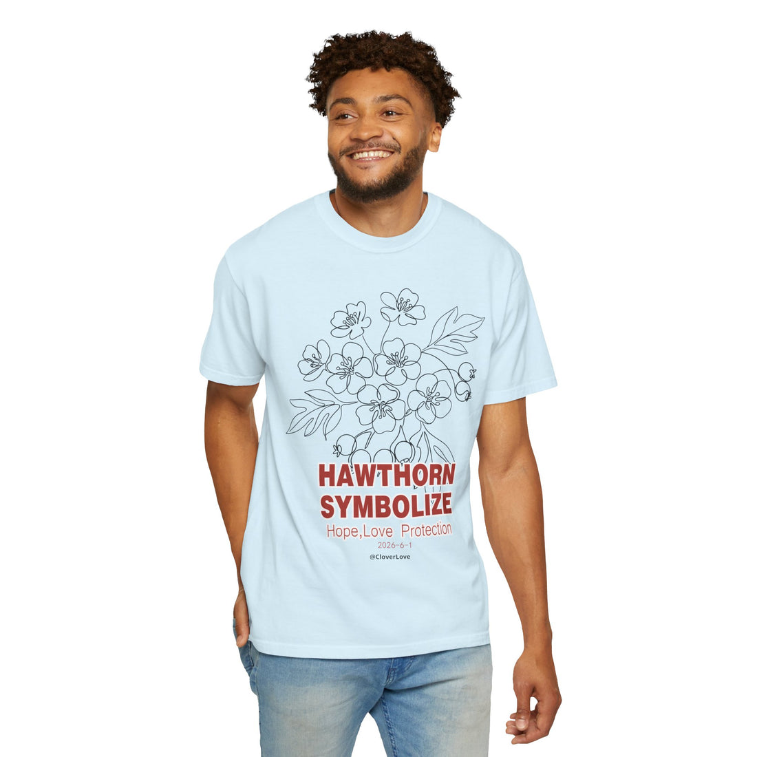 Hawthorn Flower T-Shirt - Botanical Graphic Shirt for Flower Lovers