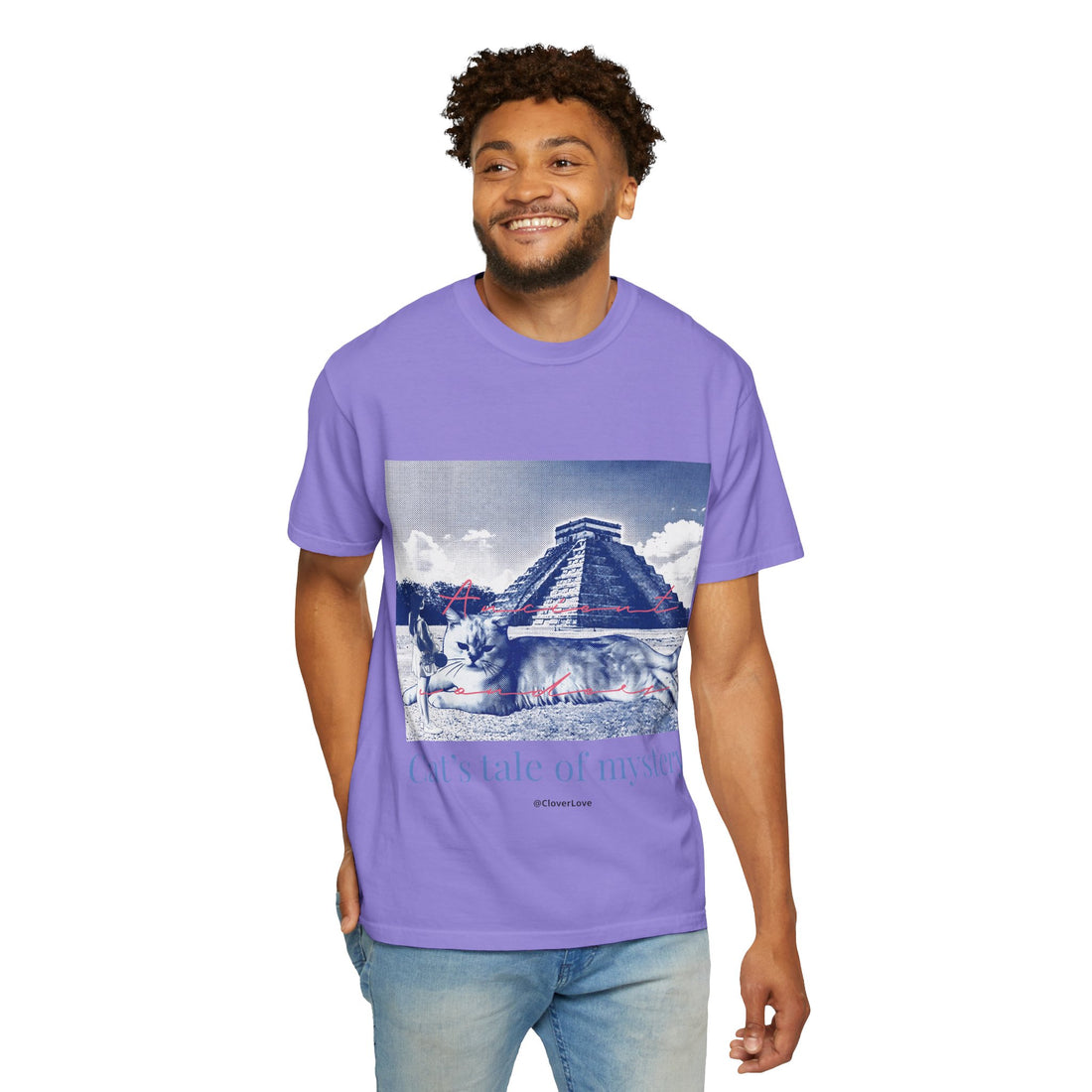 Custom Pet Portrait Travel T-Shirt - Personalized Cat Lover Gift
