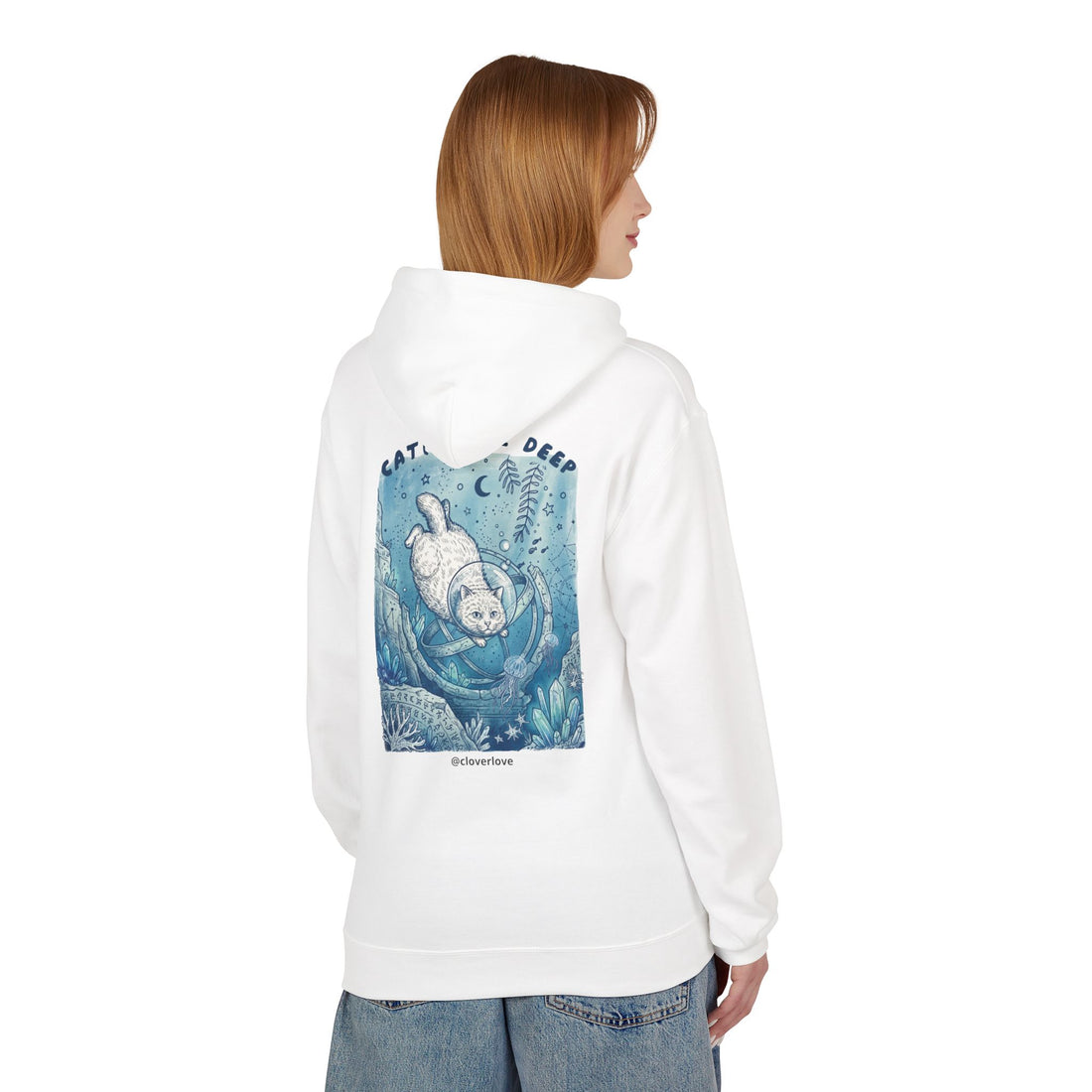Katzen-Tiefseeabenteuer-Kapuzenpulli | Vintage Ozeanforscher Grafik-Sweatshirt