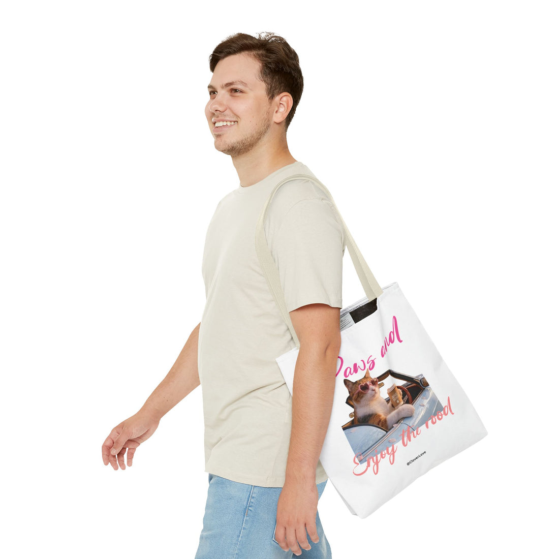 Cute Cat Tote Bag | Custom Cat Photo Personalized Canvas Bag