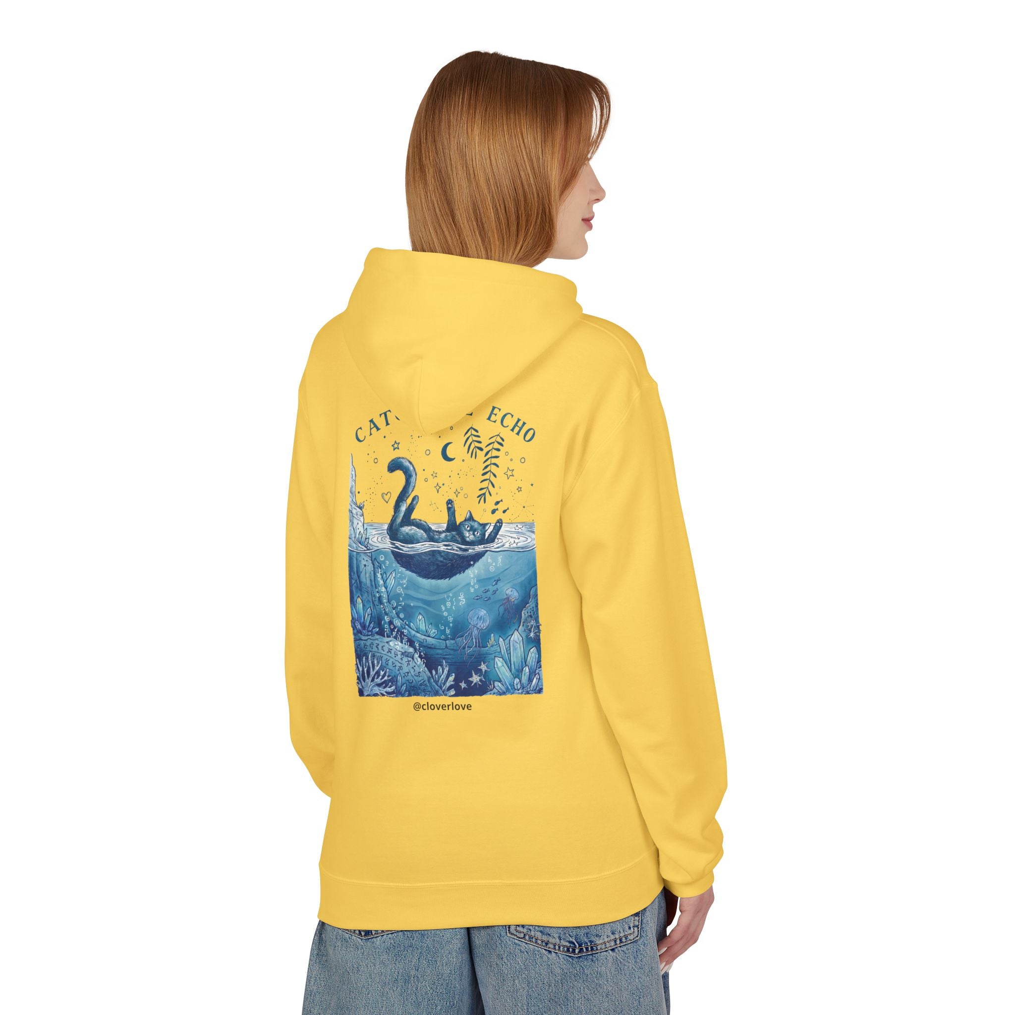 Katzen-Ozean-Abenteuer-Kapuzenpullover | Vintage Unterwasser-Grafik-Sweatshirt