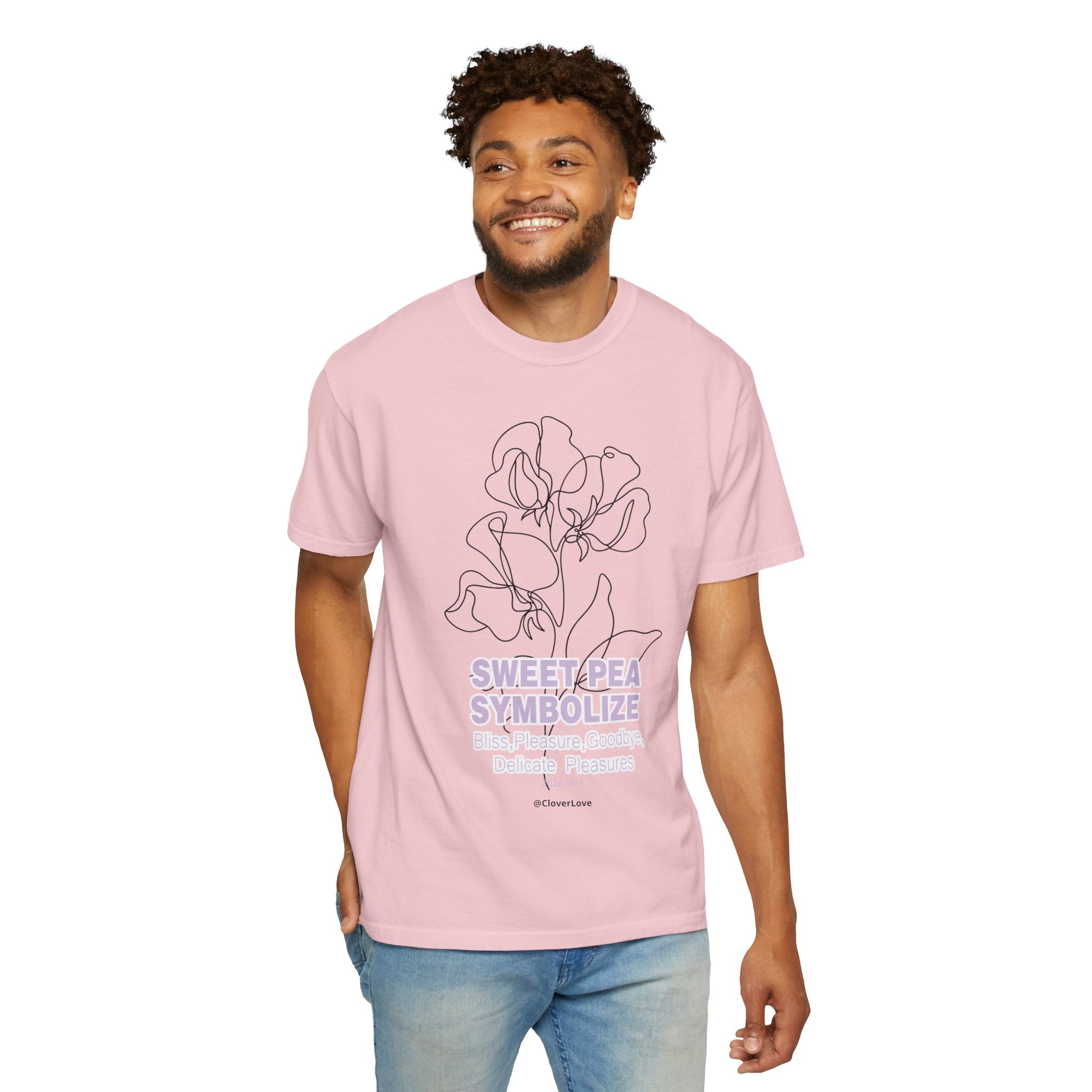 Sweet Pea Flower T-Shirt - Botanical Graphic Shirt for Flower Lovers
