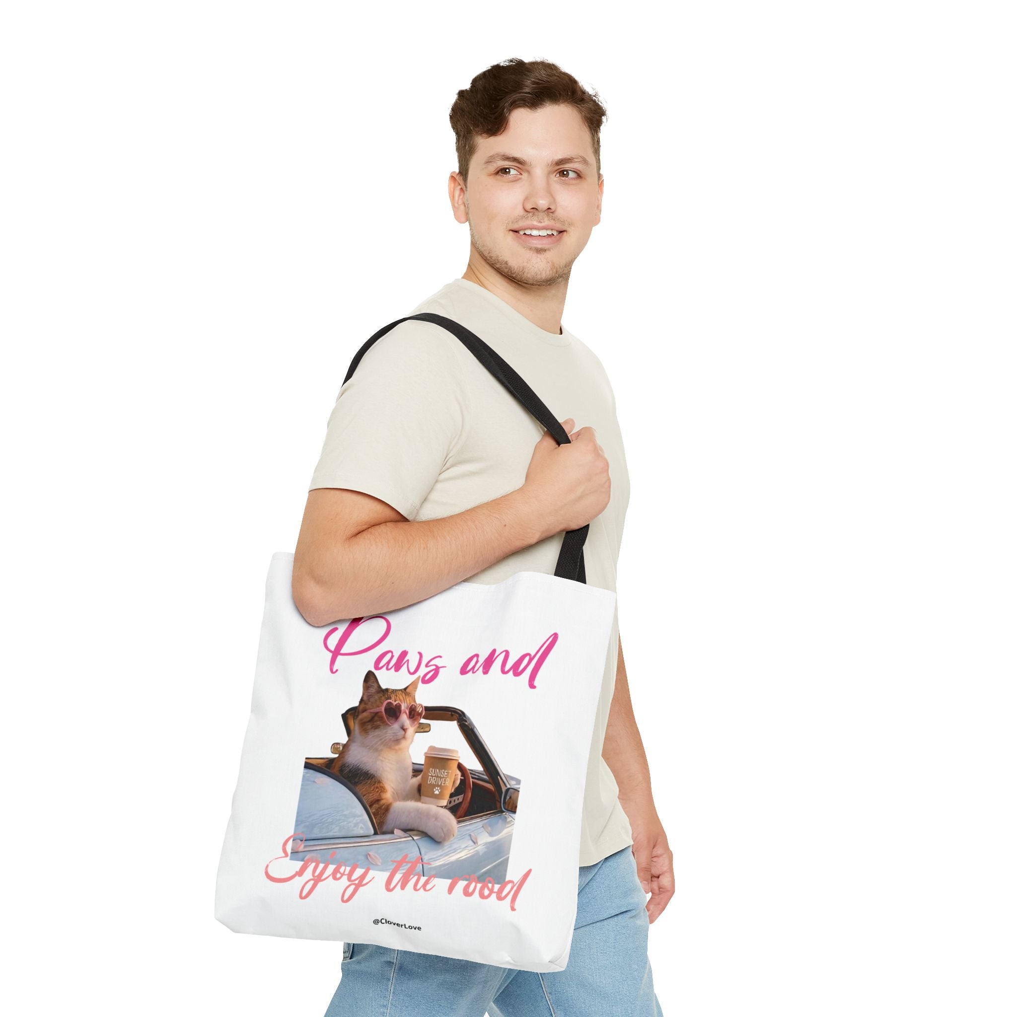 Cute Cat Tote Bag | Custom Cat Photo Personalized Canvas Bag