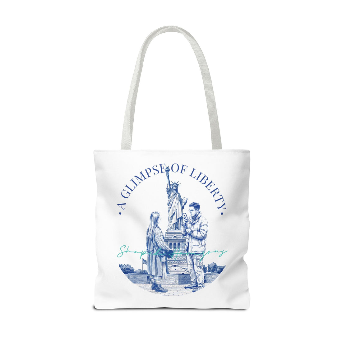 A Glimpse Of Liberty Travel Tote Bag | Statue of Liberty New York Canvas Tote Bag