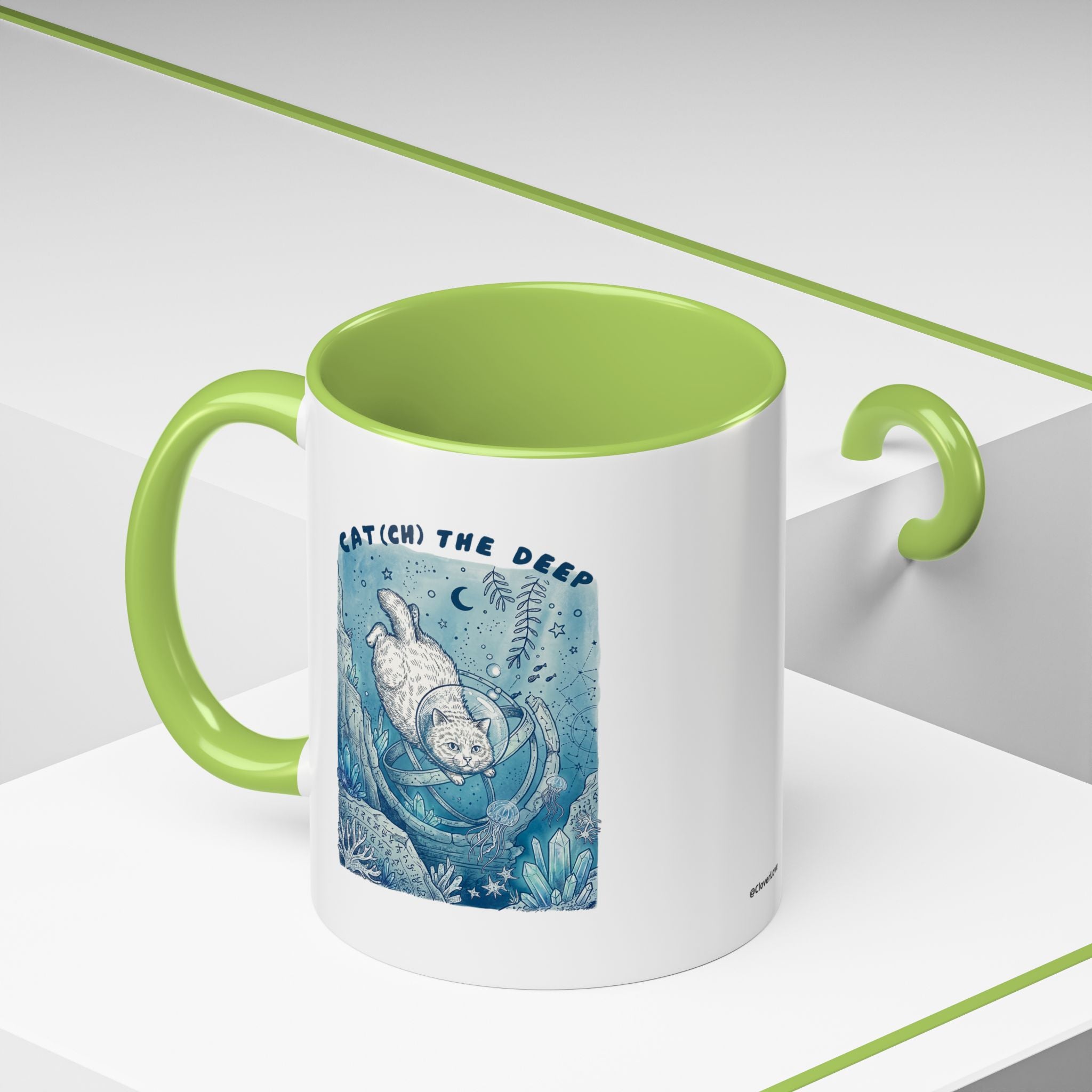 Cat's Deep Ocean Adventure Mug - Underwater Cat Lover Coffee Cup