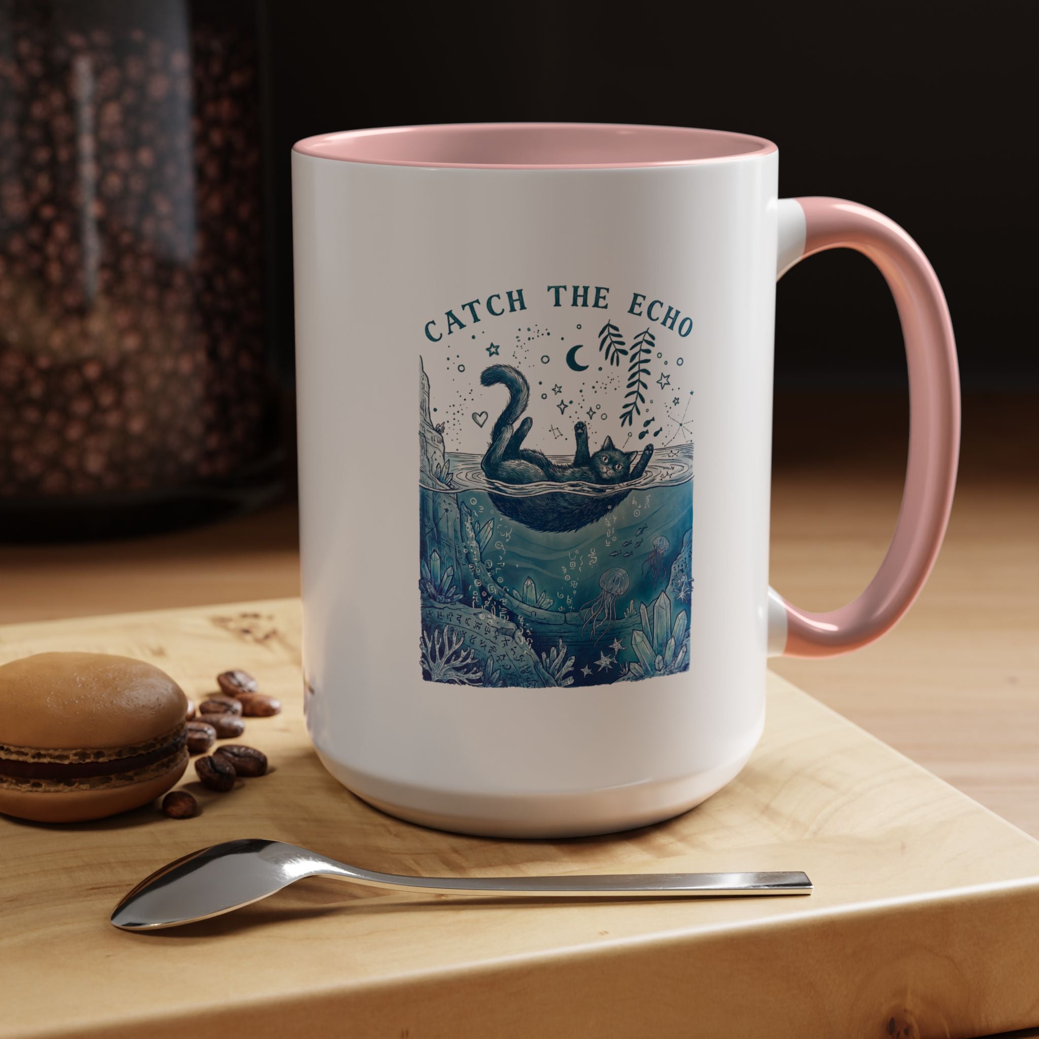Cat's Ocean Echo Mug - Cute Underwater Cat Lover Coffee Cup