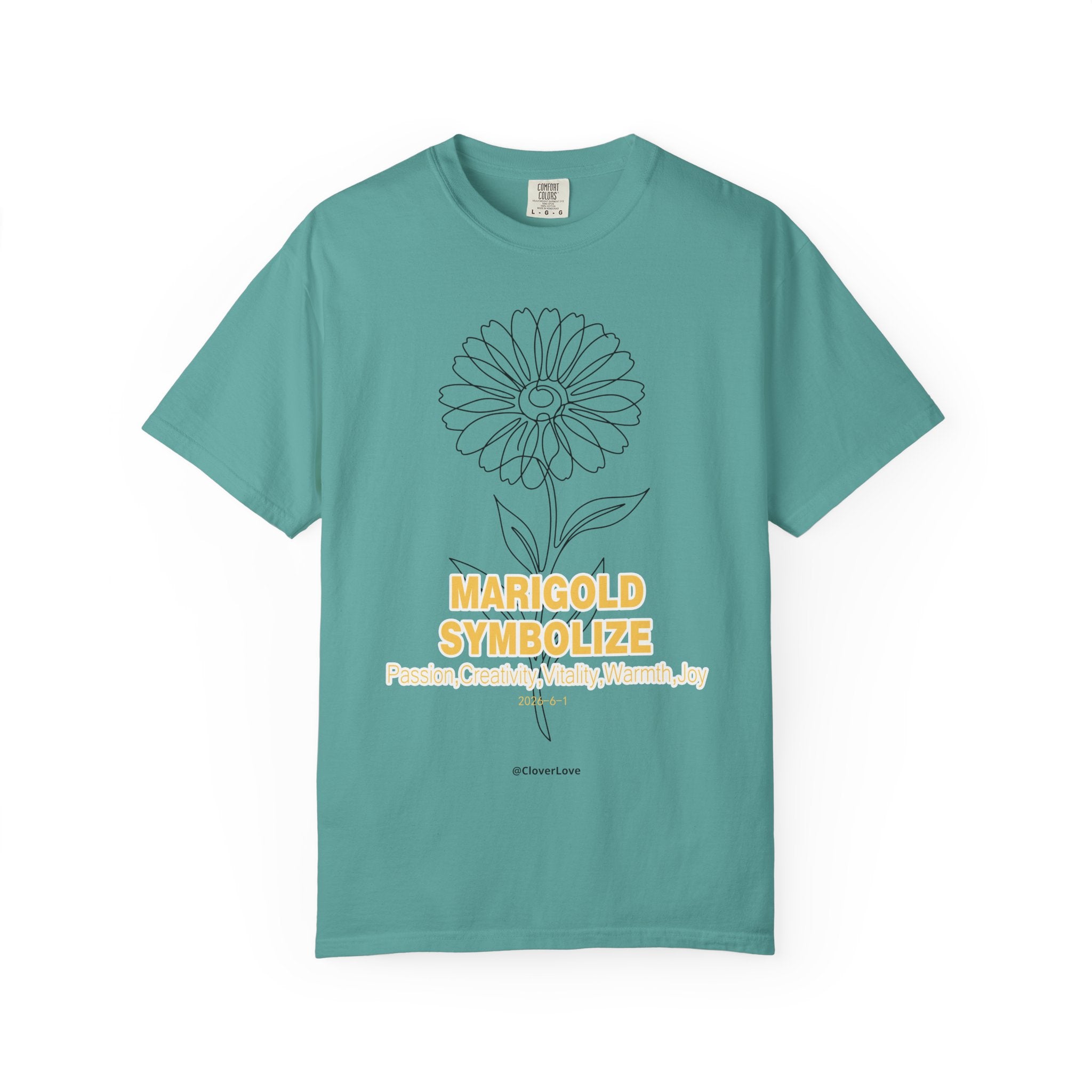 Marigold Flower T-Shirt - Botanical Graphic Shirt for Flower Lovers
