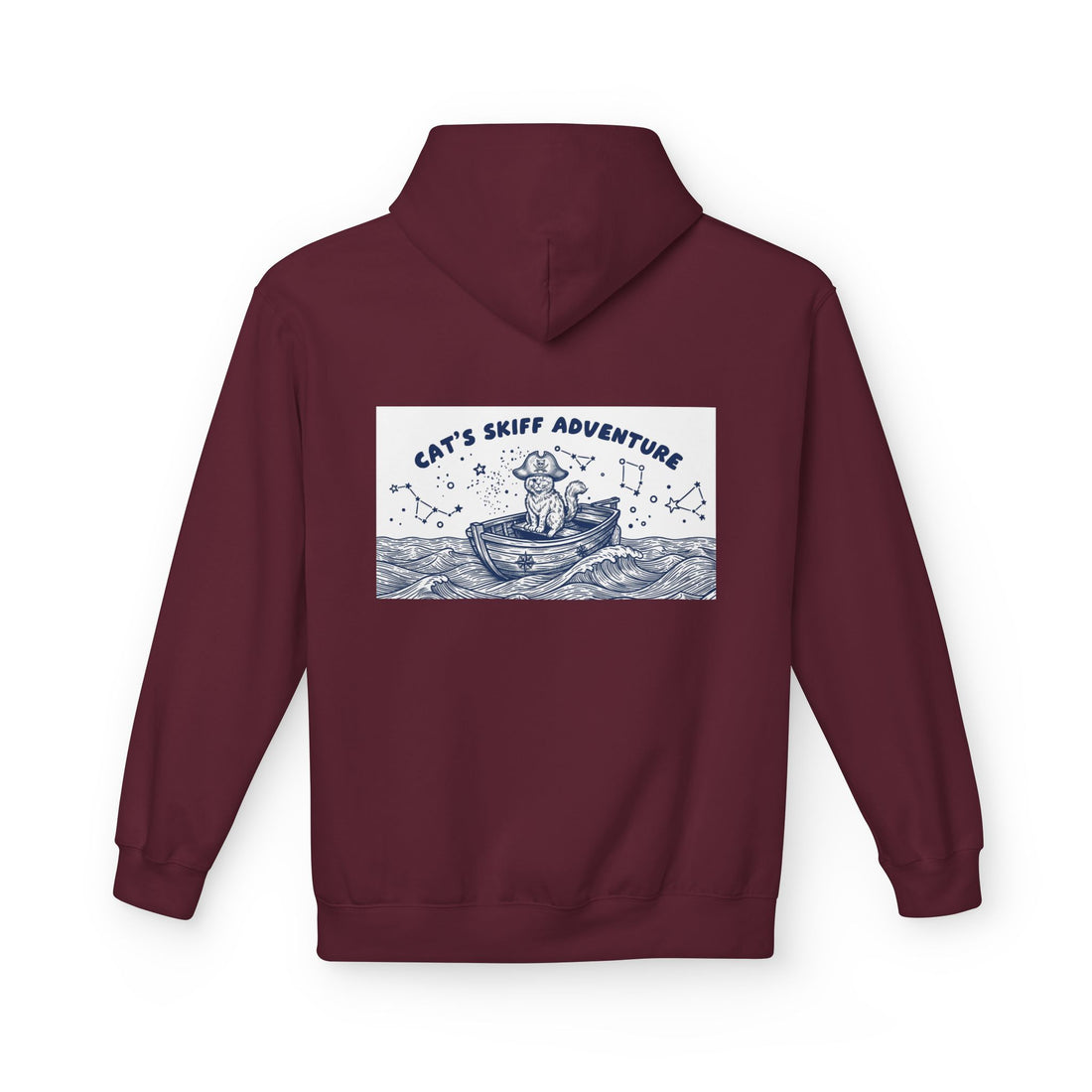 Cat's Skiff Adventure Hoodie | Vintage Ocean Nautical Graphic Sweatshirt