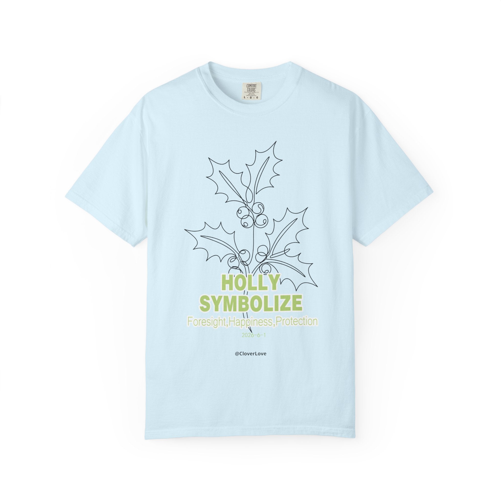 Holly Botanical T-Shirt - Winter Floral Graphic Shirt for Nature Lovers