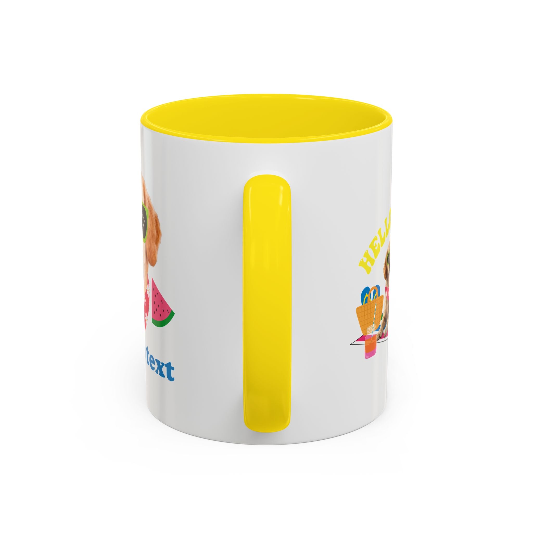Cute Summer Dog Mug | Personalized Dog Photo Coffee Cup With Custom Text