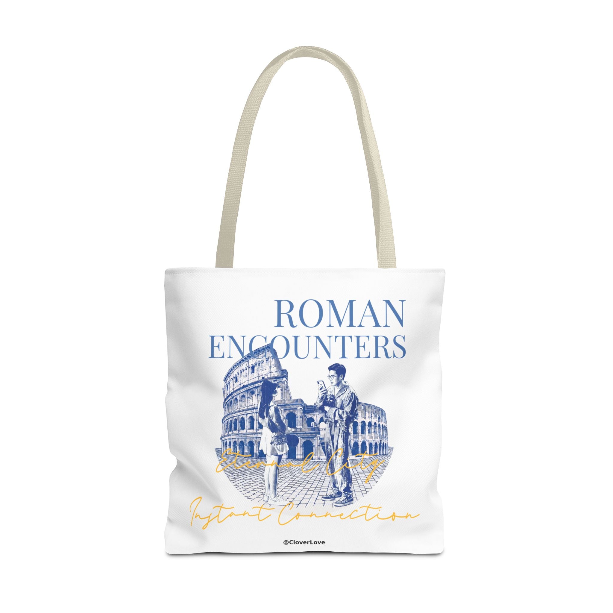 Roman Encounter Travel Tote Bag | Vintage Italy Rome Colosseum Canvas Tote Bag for Travel Lovers