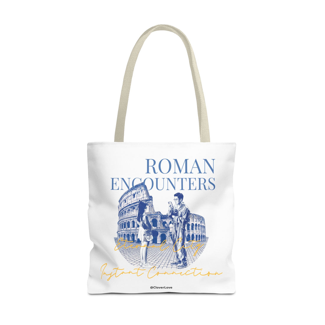 Roman Encounter Travel Tote Bag | Vintage Italy Rome Colosseum Canvas Tote Bag for Travel Lovers