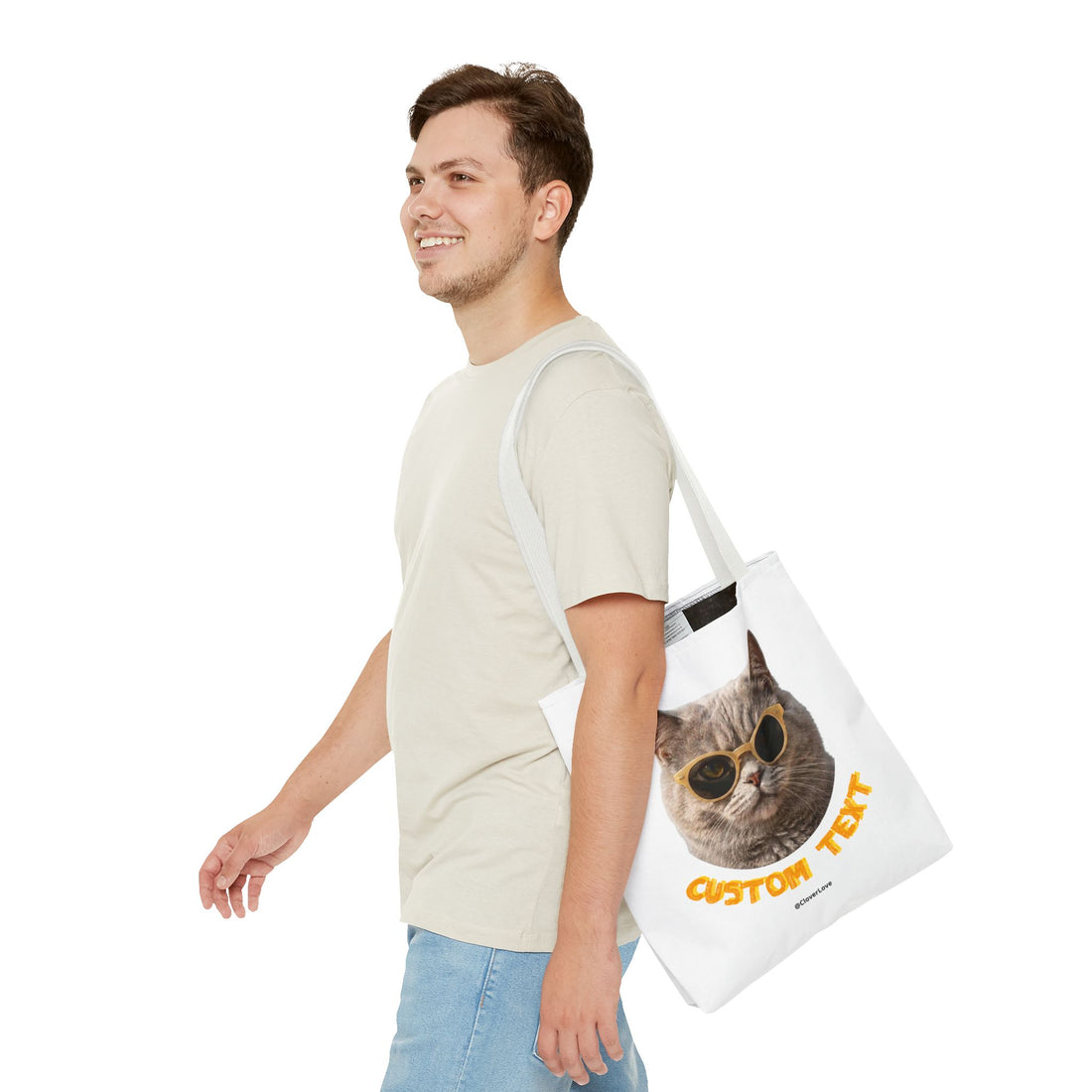 Summer Cat Tote Bag | Funny Cat Lover Beach Canvas Bag